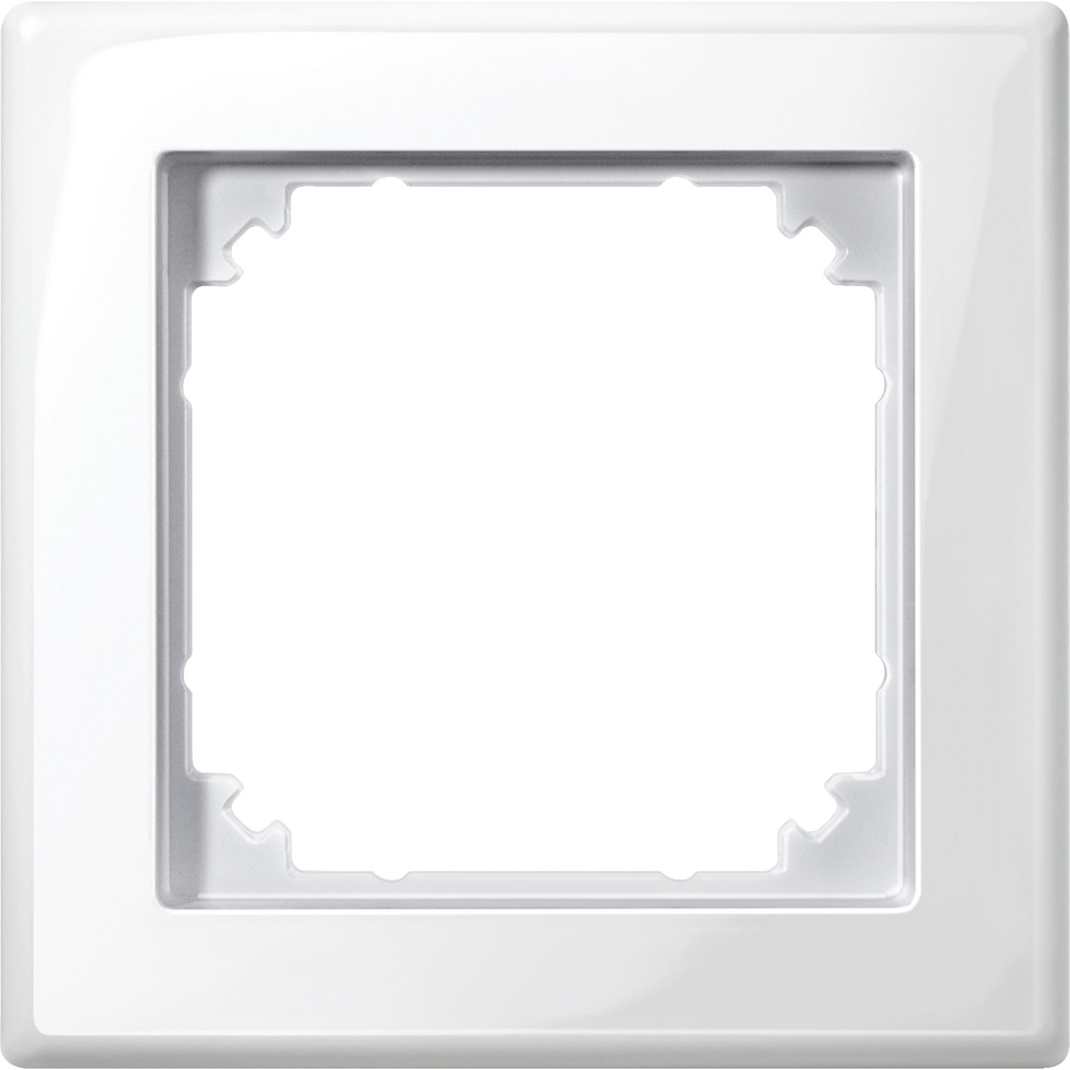 Rahmen einfach mit glänzender Oberfläche, Thermoplast, Schutzart IP20, Maße 80,5x80,5x10,1 mm