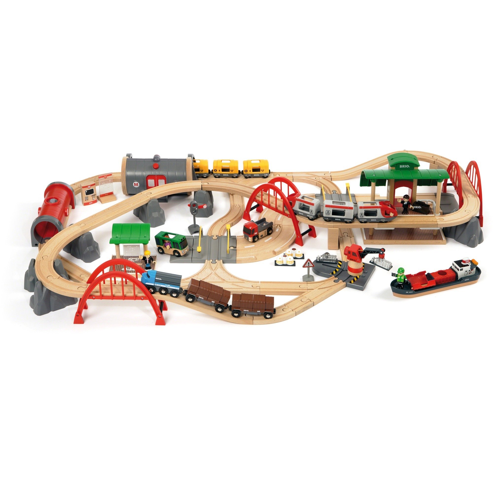BRIO World Straßen und Schienen Bahn Set Deluxe | 07312350330526