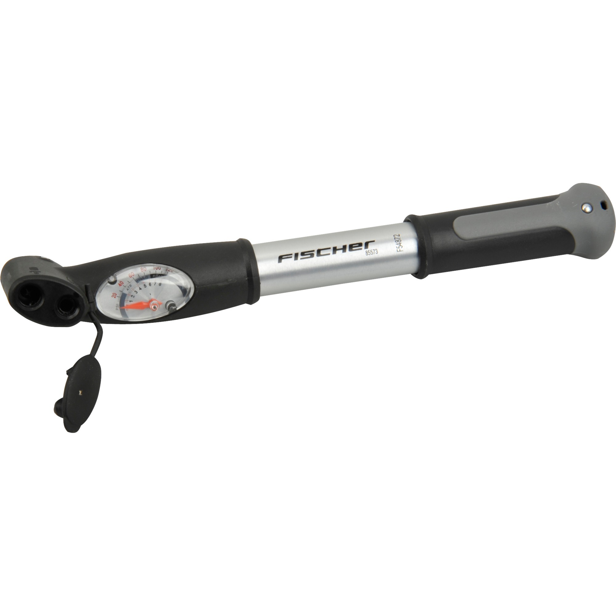 Fischer Fahrrad Mini-Pumpe Alu Doppelhub Duokopf, Luftpumpe | 04008153855733
