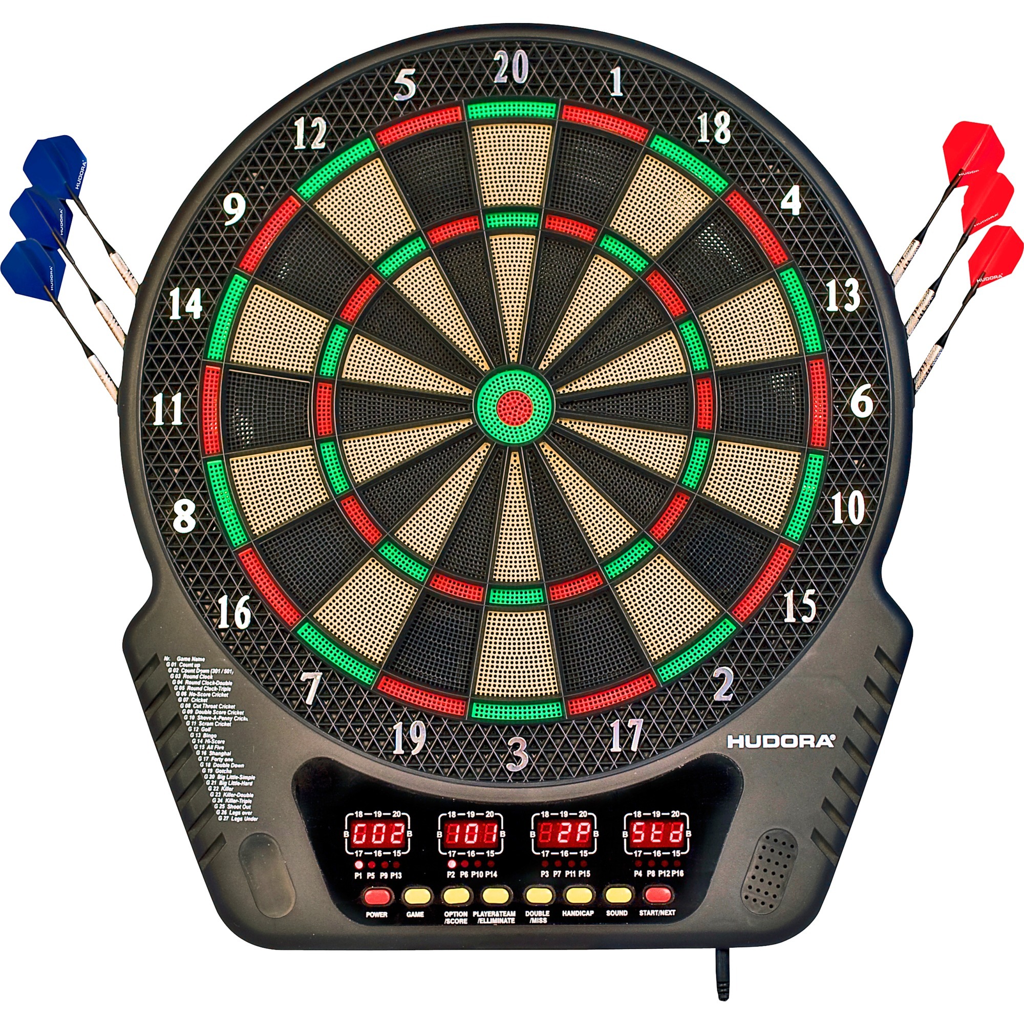 Hudora Elektronik-Dartboard LED 04, Geschicklichkeitsspiel | 04005998770344