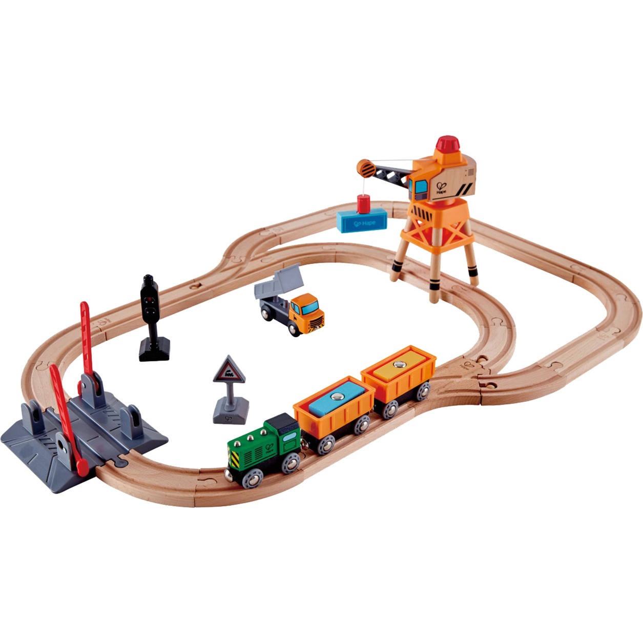 Hape Bahnübergang & Kran-Set | 06943478021648 Hape Bahnübergang & Kran-Set | 06943478021648