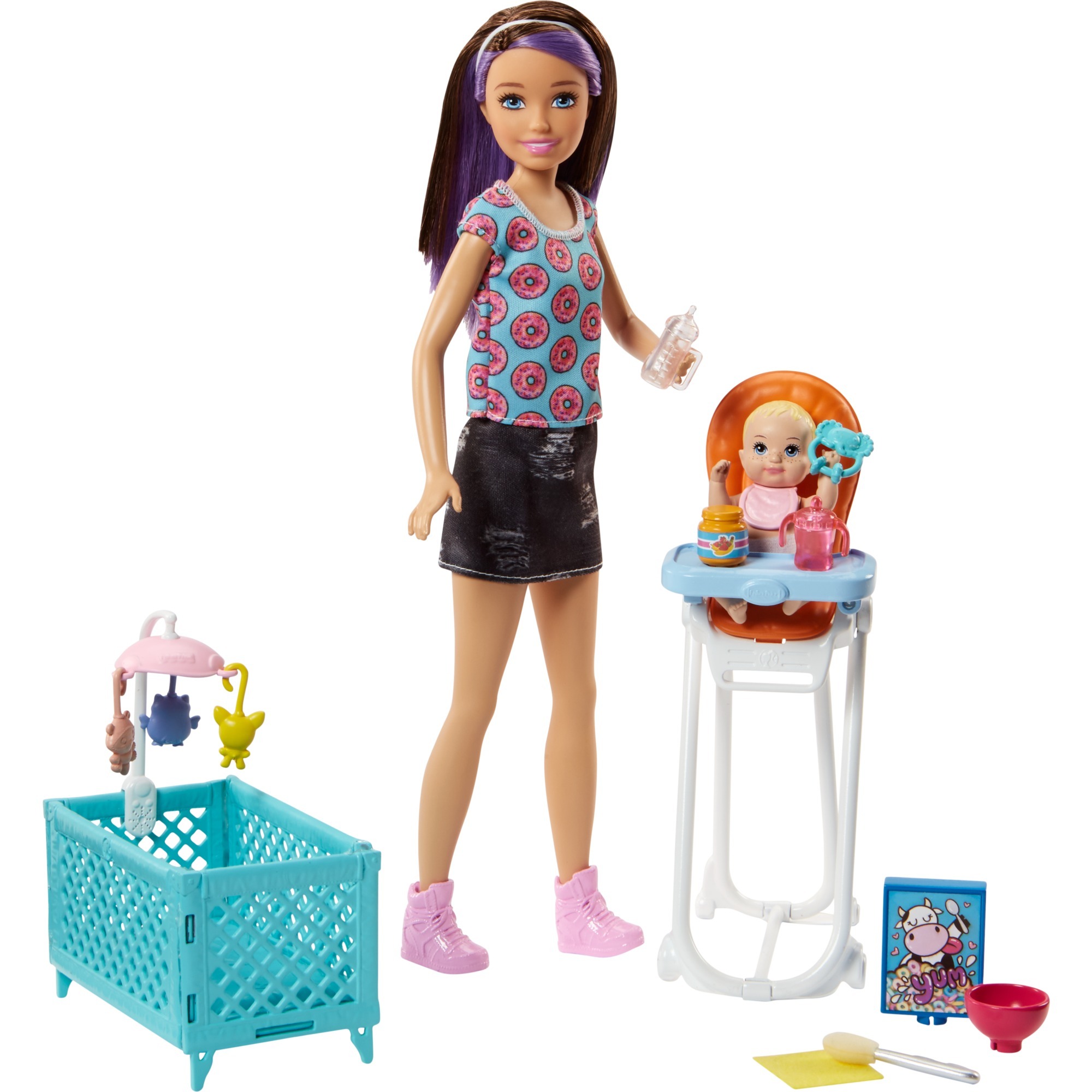 Mattel Barbie „Skipper Babysitters Inc.“ Puppen und Hochstuhl Spielset (brünett) | 00887961531497 Mattel Barbie „Skipper Babysitters Inc.“ Puppen und Hochstuhl Spielset (brünett) | 00887961531497