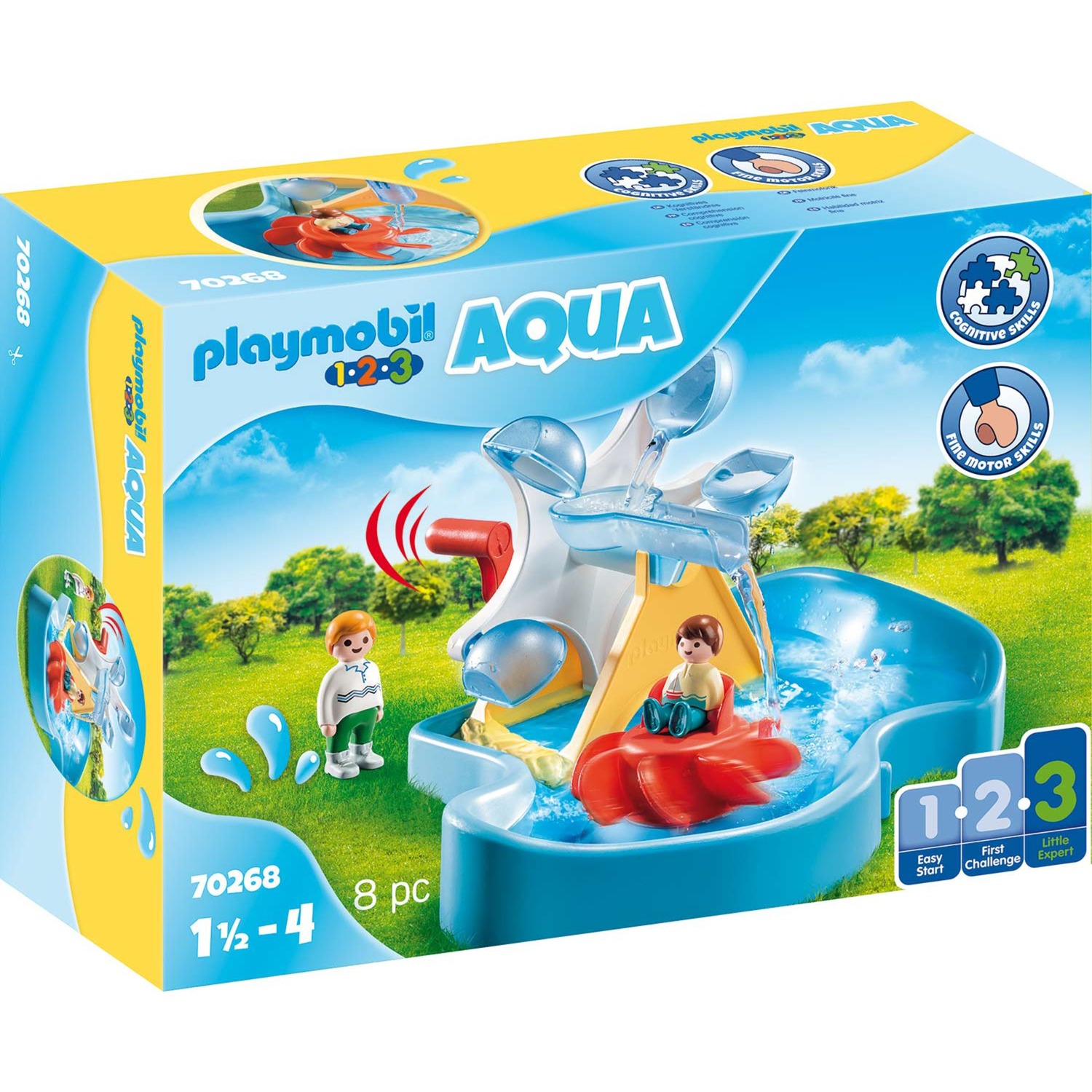 70268 1.2.3 AQUA Wasserrad mit Karussell, Konstruktionsspielzeug