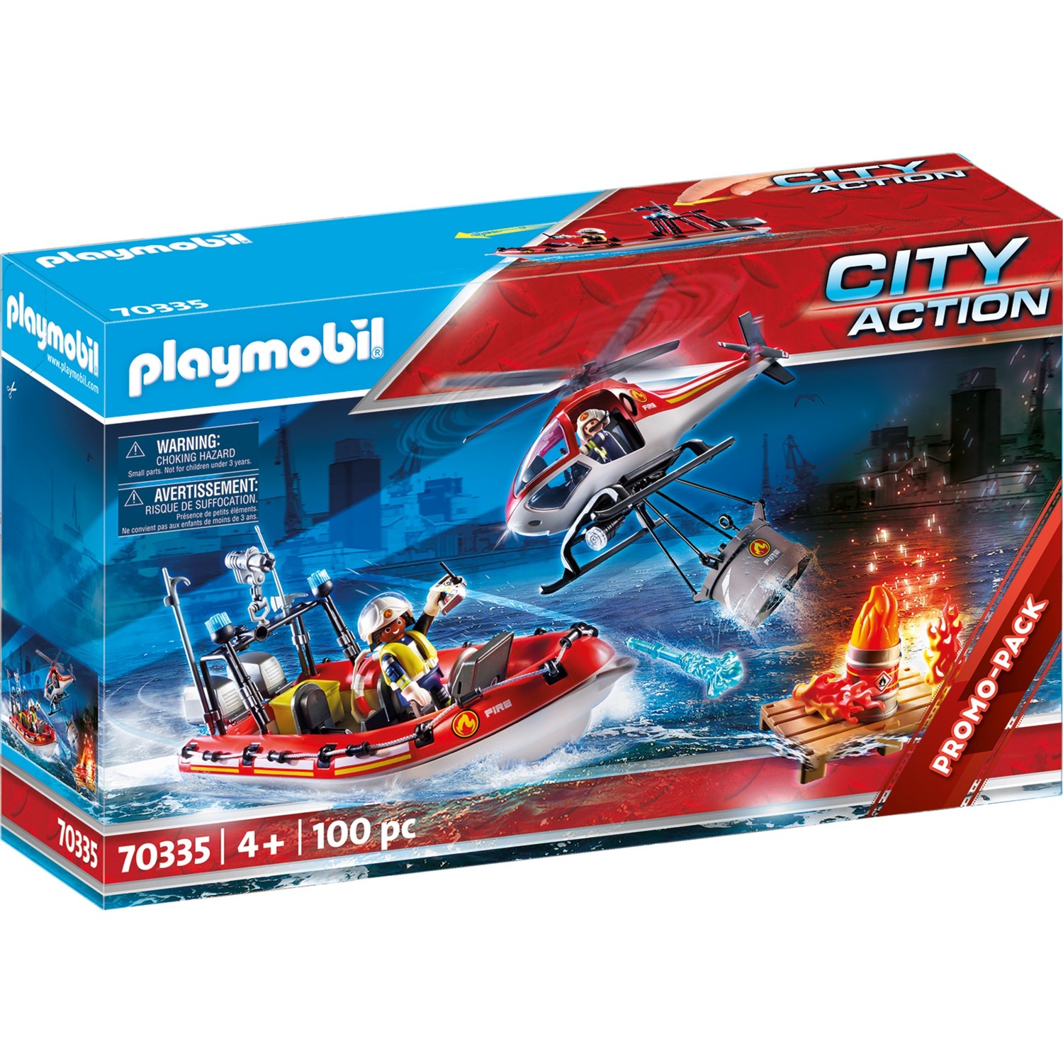 70335 Feuerwehreinsatz mit Heli und Boot, Konstruktionsspielzeug