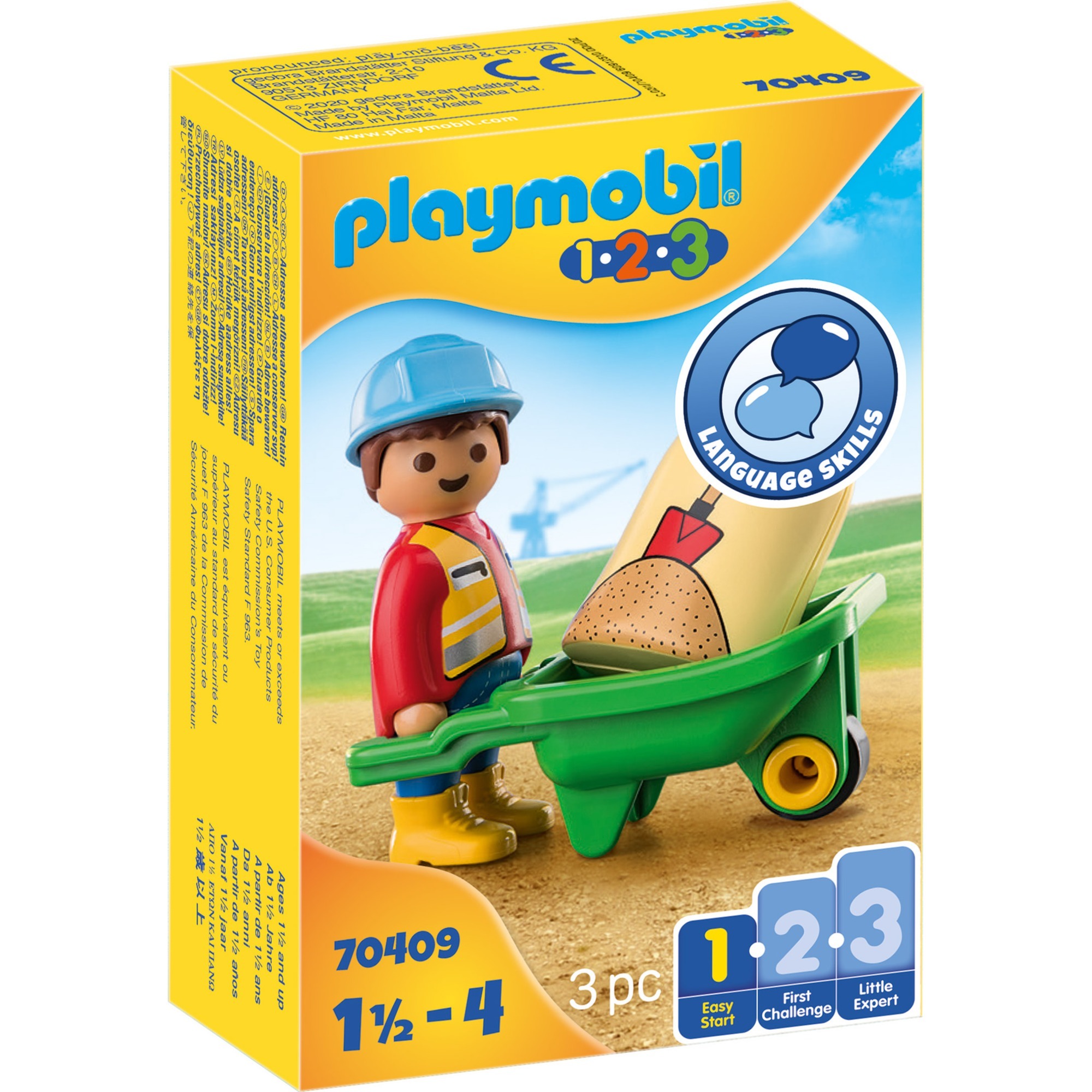 PLAYMOBIL 70409 Bauarbeiter mit Schubkarre, Konstruktionsspielzeug | 04008789704092 PLAYMOBIL 70409 Bauarbeiter mit Schubkarre, Konstruktionsspielzeug | 04008789704092