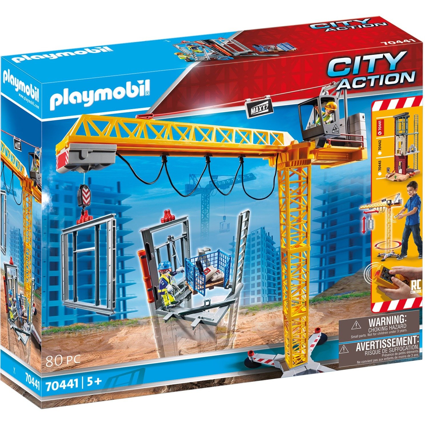 Spielzeug: PLAYMOBIL 70441 RC-Baukran mit Bauteil