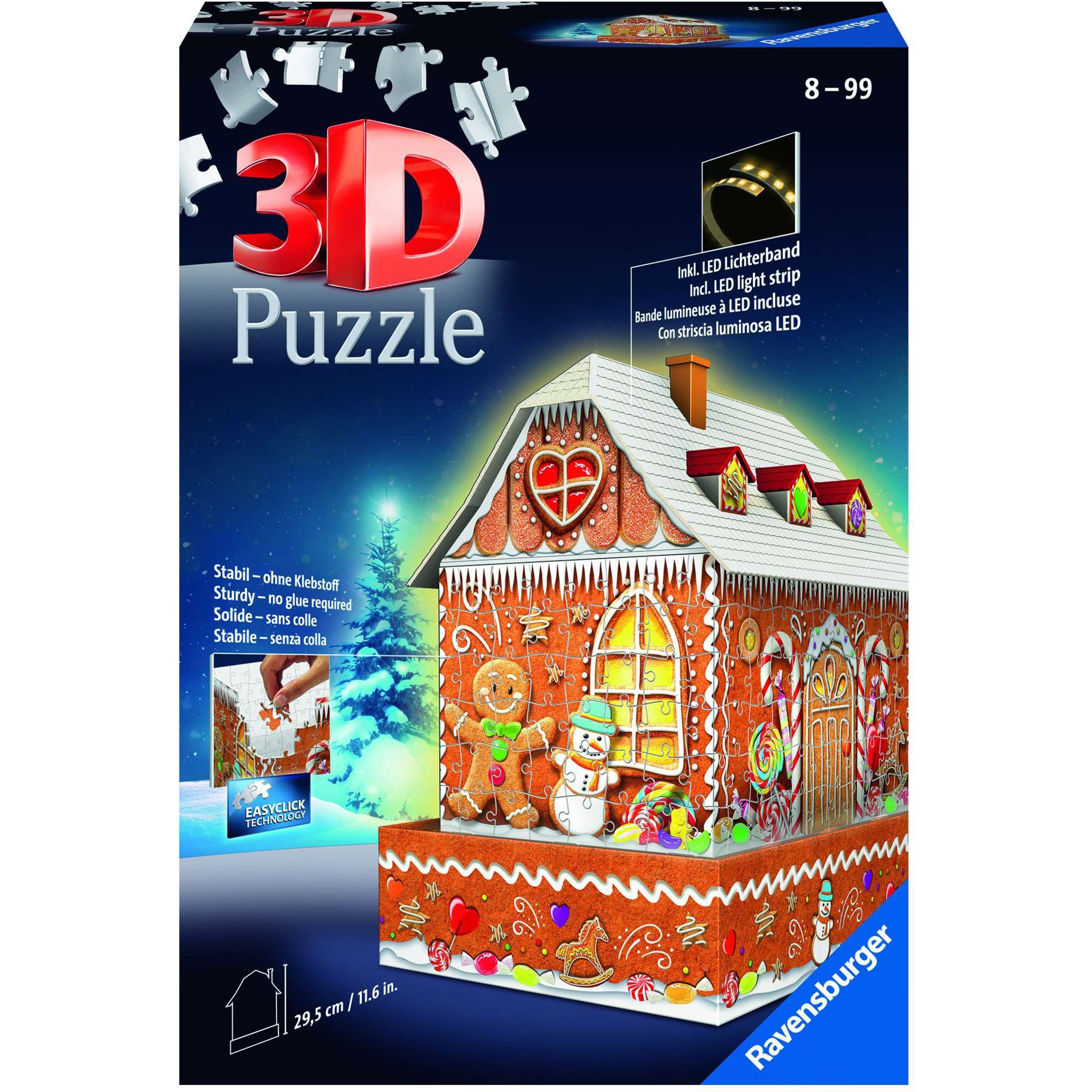 3D Puzzle Lebkuchenhaus bei Nacht