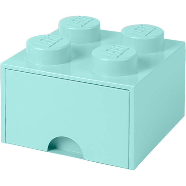 Room Copenhagen LEGO Brick Drawer 4 aquablau, Aufbewahrungsbox | 05711938029890