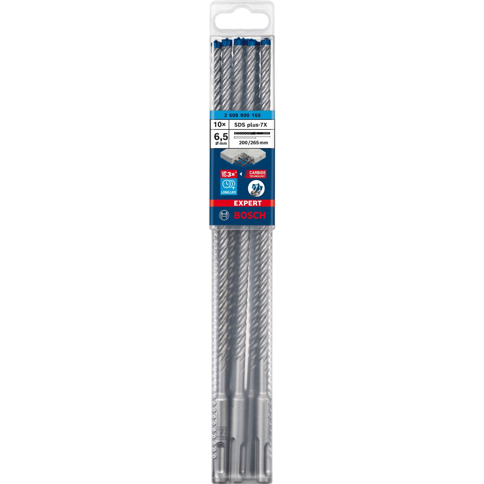 EXPERT Hammerbohrer SDS-plus-7X, Ø 6,5mm, 10 Stück