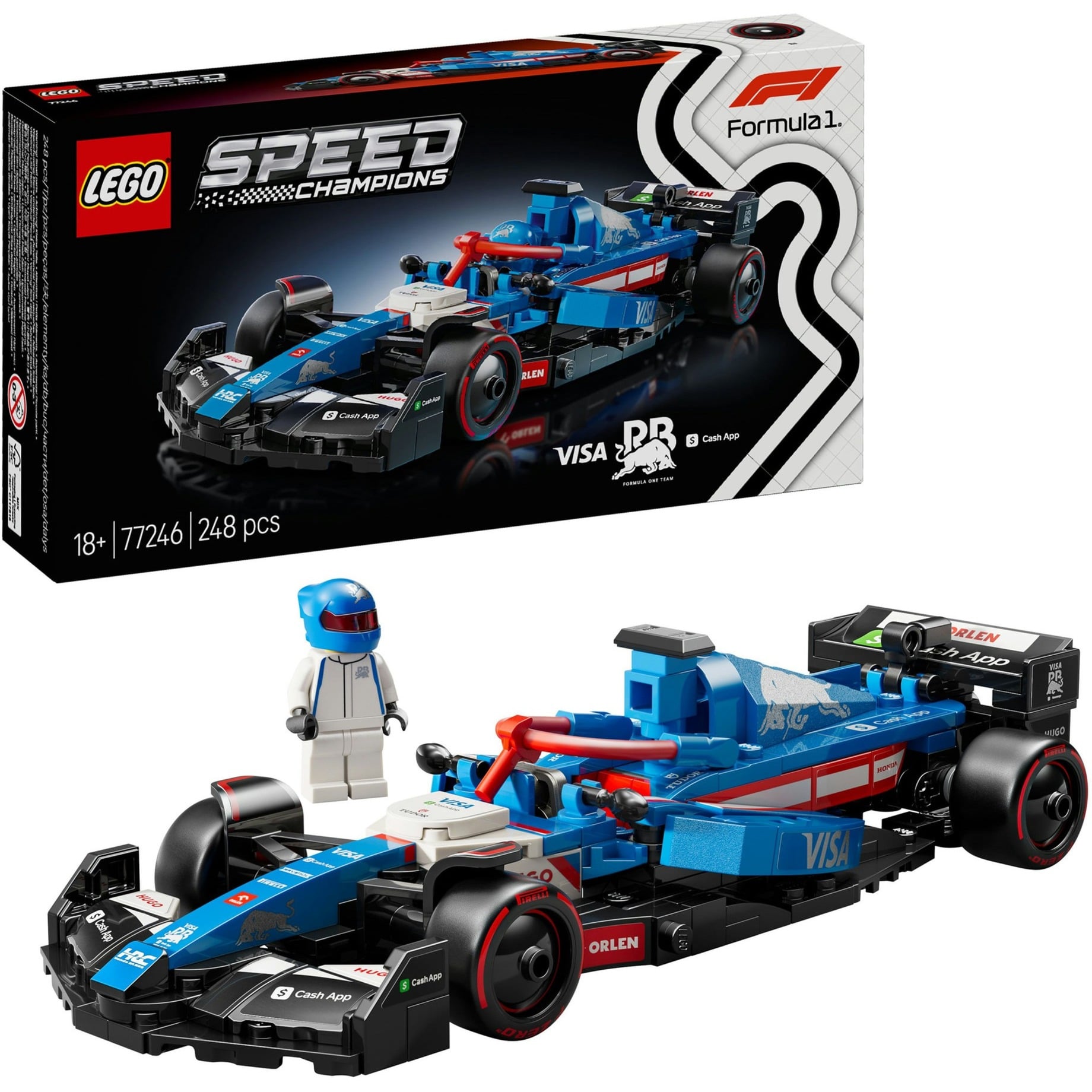 77246 Speed Champions Visa Cash App RB VCARB 01 F1 Rennauto, Konstruktionsspielzeug