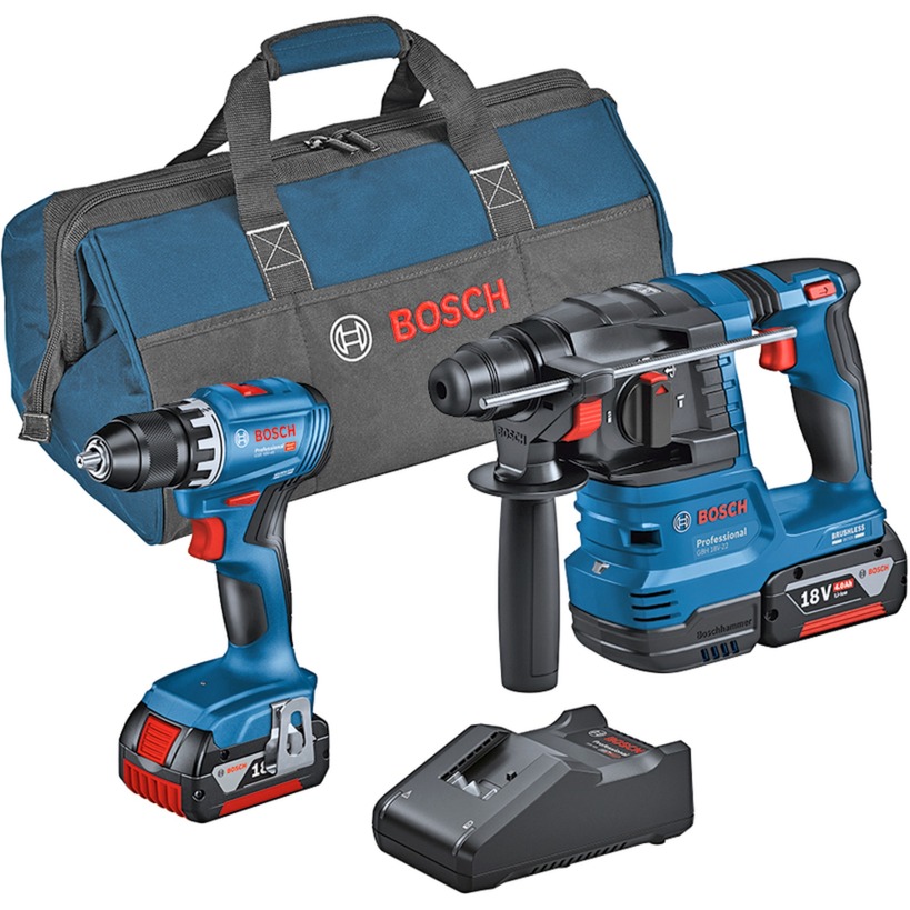 Bosch Kombi-Set Akku-Bohrschrauber GSR 18V-45 + Akku-Bohrhammer GBH 18V-22 | 04053423251050 Bosch Kombi-Set Akku-Bohrschrauber GSR 18V-45 + Akku-Bohrhammer GBH 18V-22 | 04053423251050