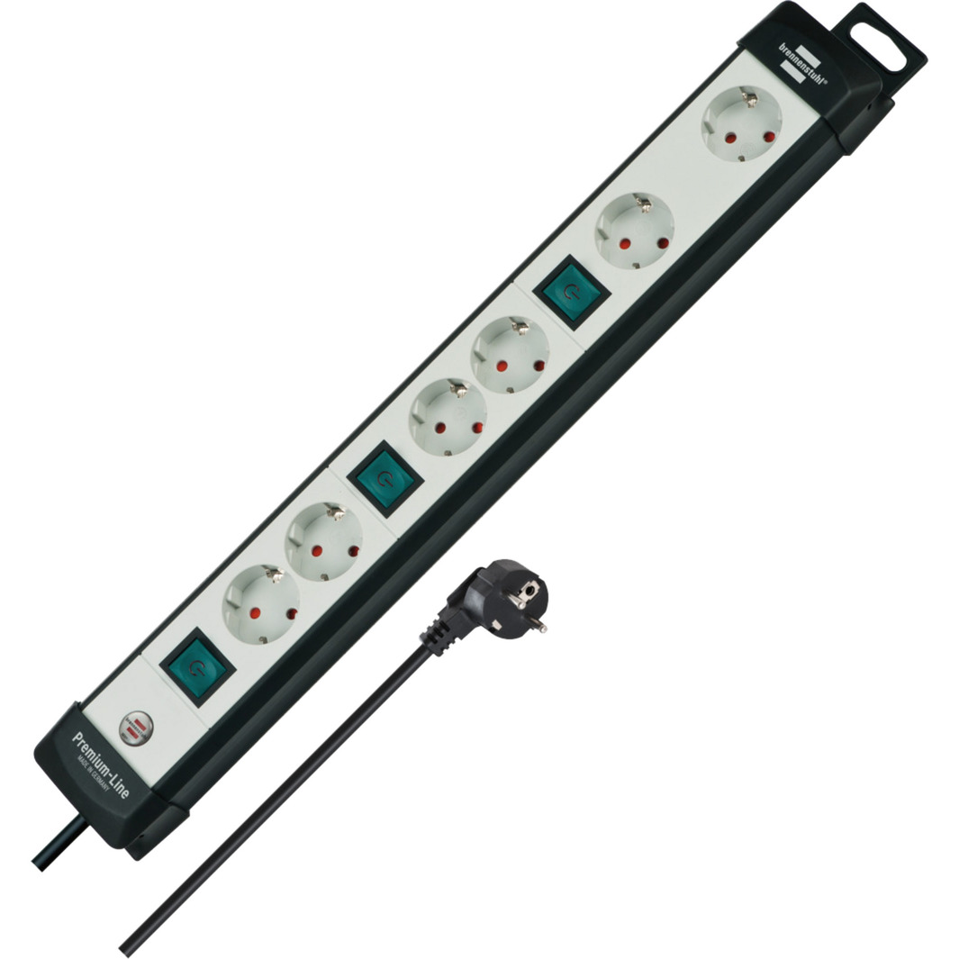 Premium-Line Steckdosenleiste 6-fach, 3x 2fach schaltbar