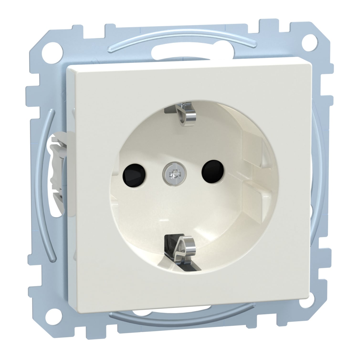 Schutzkontakt-Steckdose mit Steckklemme, Unterputz, 16 Ampere, 250 Volt, glänzend