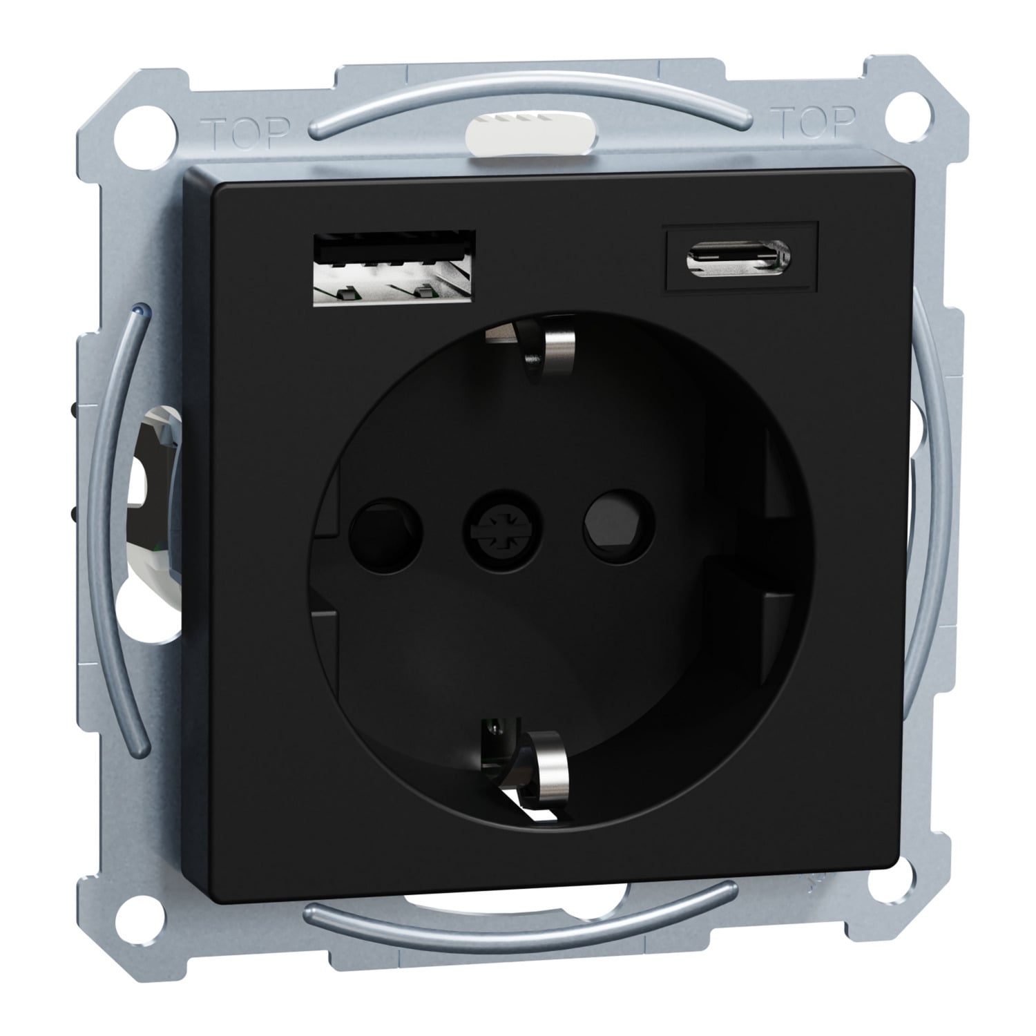 Steckdose mit Schutzkontakt und USB Ladegerät Typ MEG2367-0403, System M