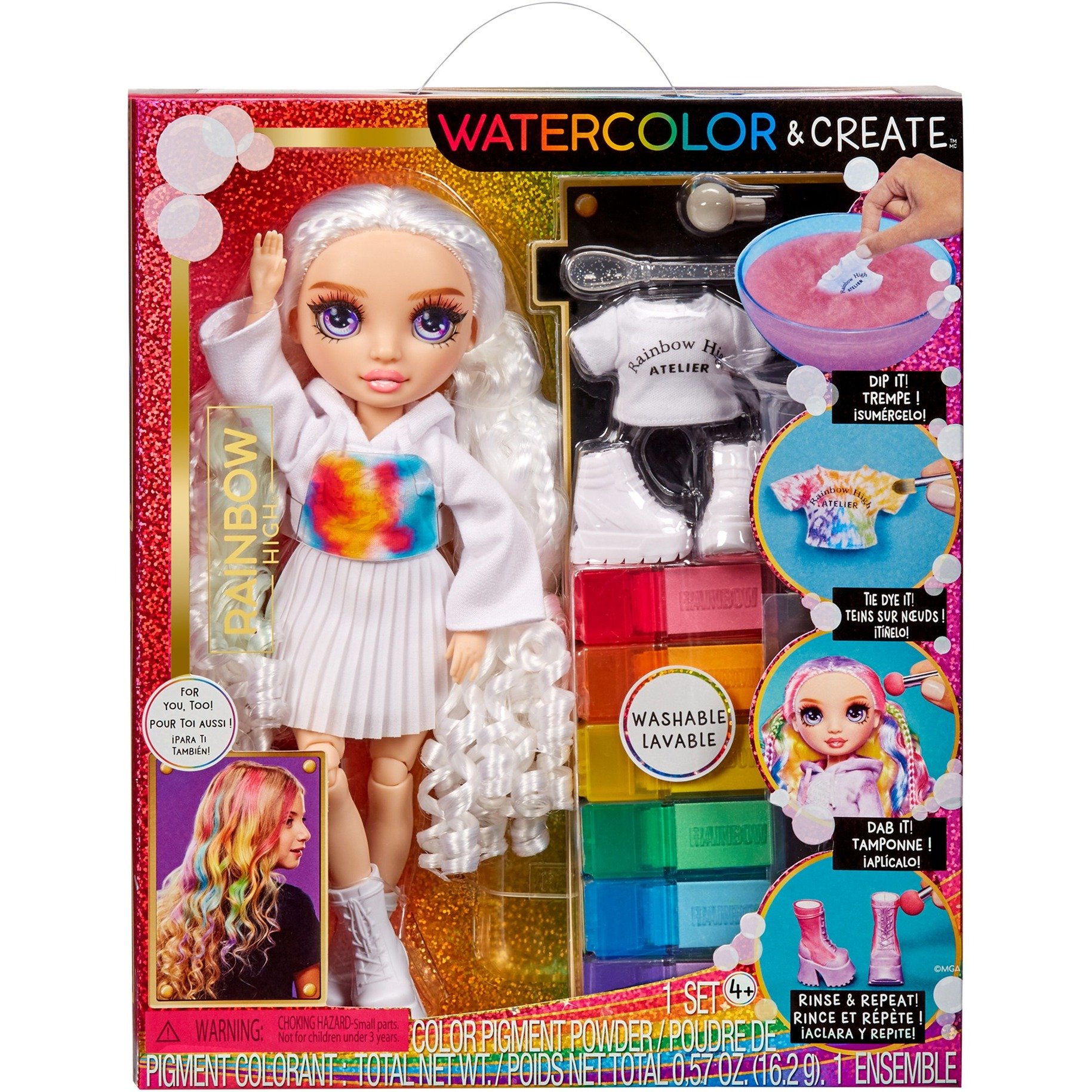 MGA Entertainment Rainbow High Watercolor & Create DIY Modepuppe – Violette Augen | 00035051507581 MGA Entertainment Rainbow High Watercolor & Create DIY Modepuppe – Violette Augen | 00035051507581
