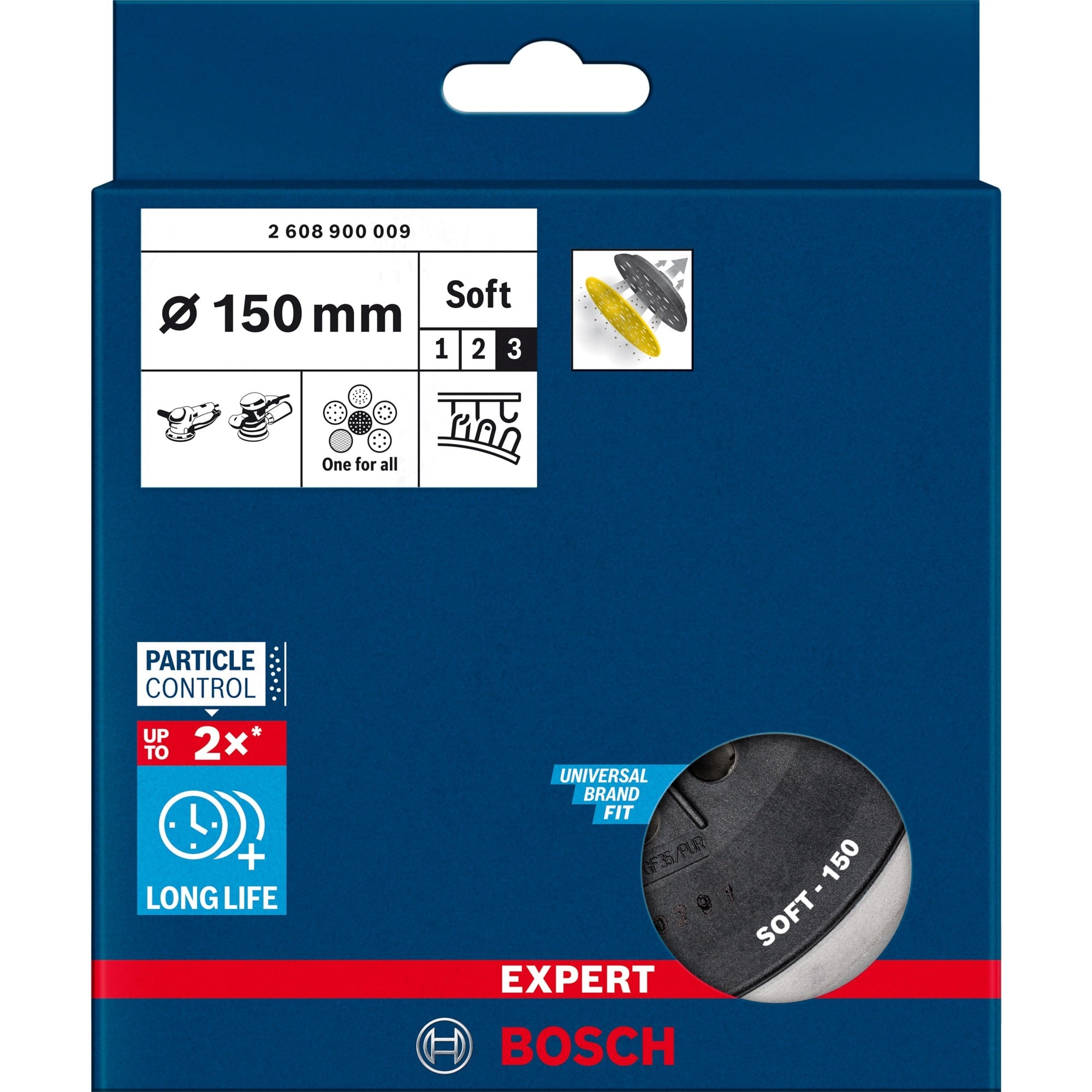 Expert Multiloch Stützteller, weich, Ø150mm, M8, Schleifteller