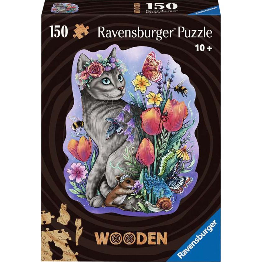 Wooden Puzzle Frühlingskatze