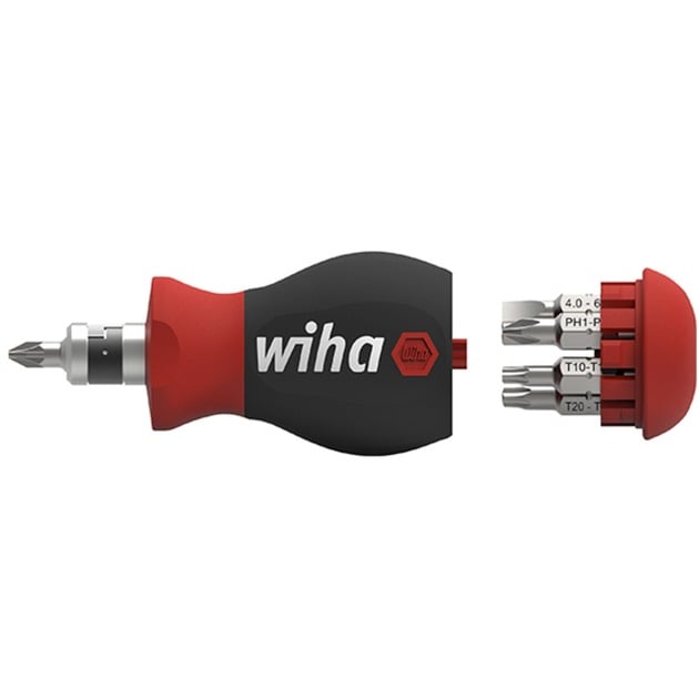 Schraubendreher Stubby 1/4", mit Bit Magazin