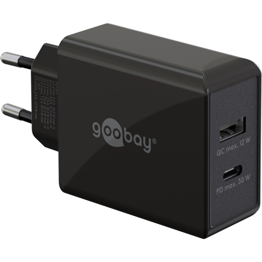 Goobay USB-C PD Dual-Schnellladegerät 30 Watt | 04040849616730 Goobay USB-C PD Dual-Schnellladegerät 30 Watt | 04040849616730