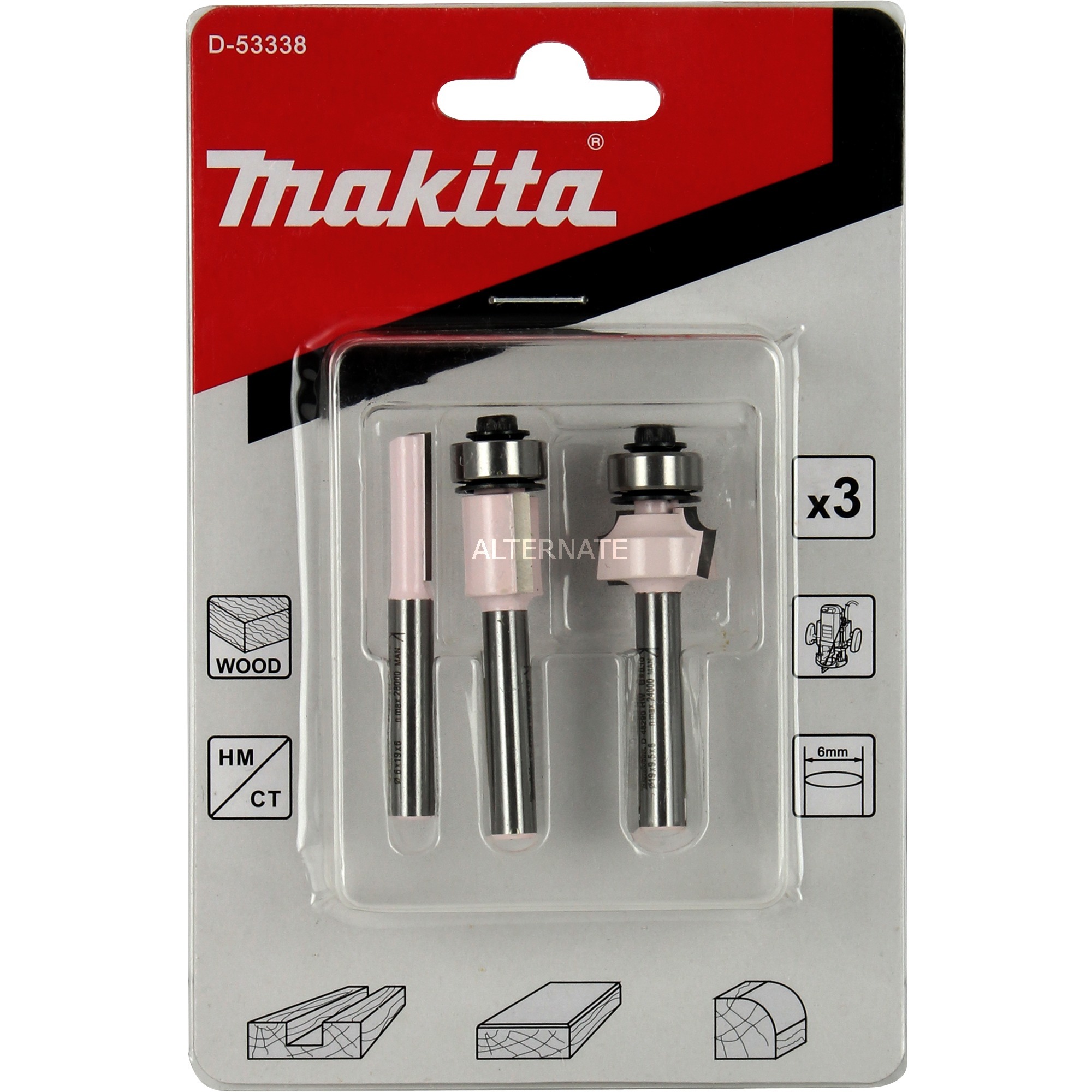 Makita Fräser-Set D-53338, 3-teilig | 00088381447836 Makita Fräser-Set D-53338, 3-teilig | 00088381447836