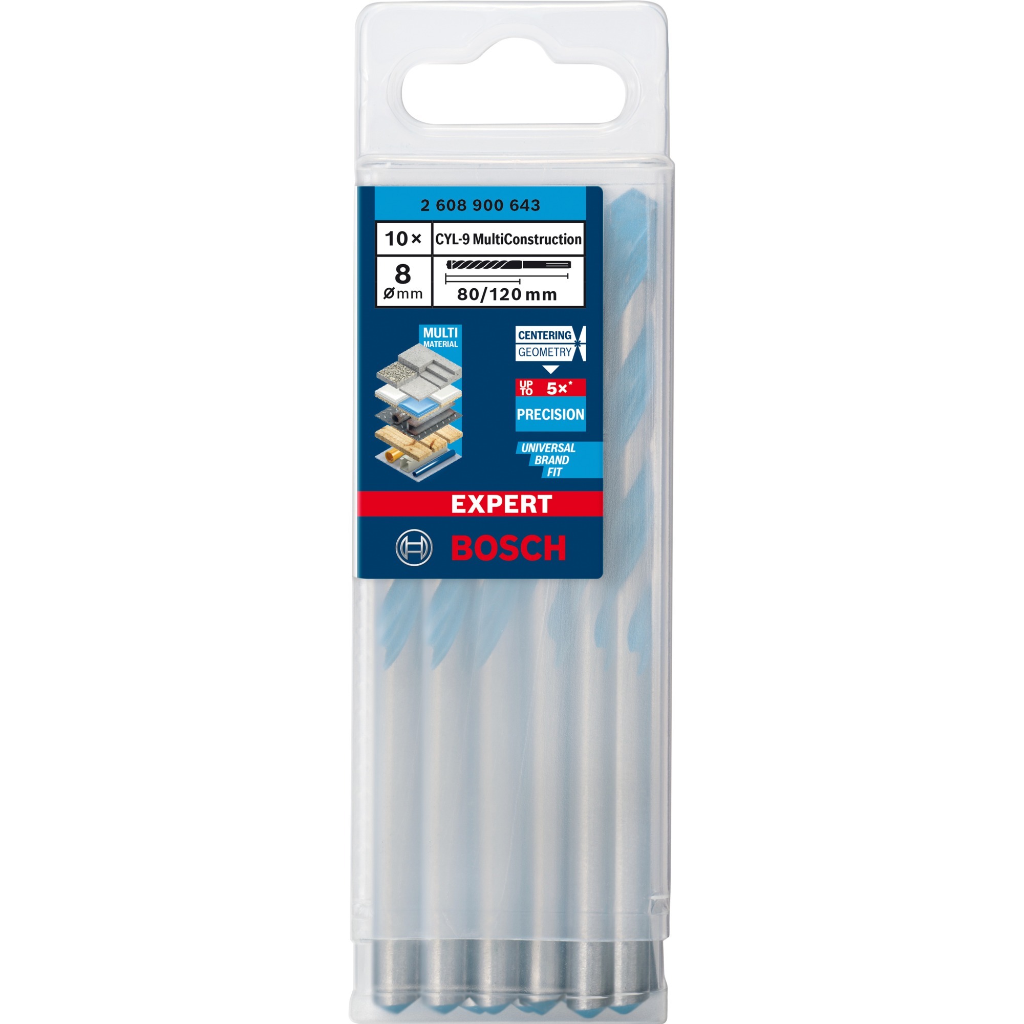 EXPERT CYL-9 MultiConstruction Bohrer, Ø 8mm, 10 Stück