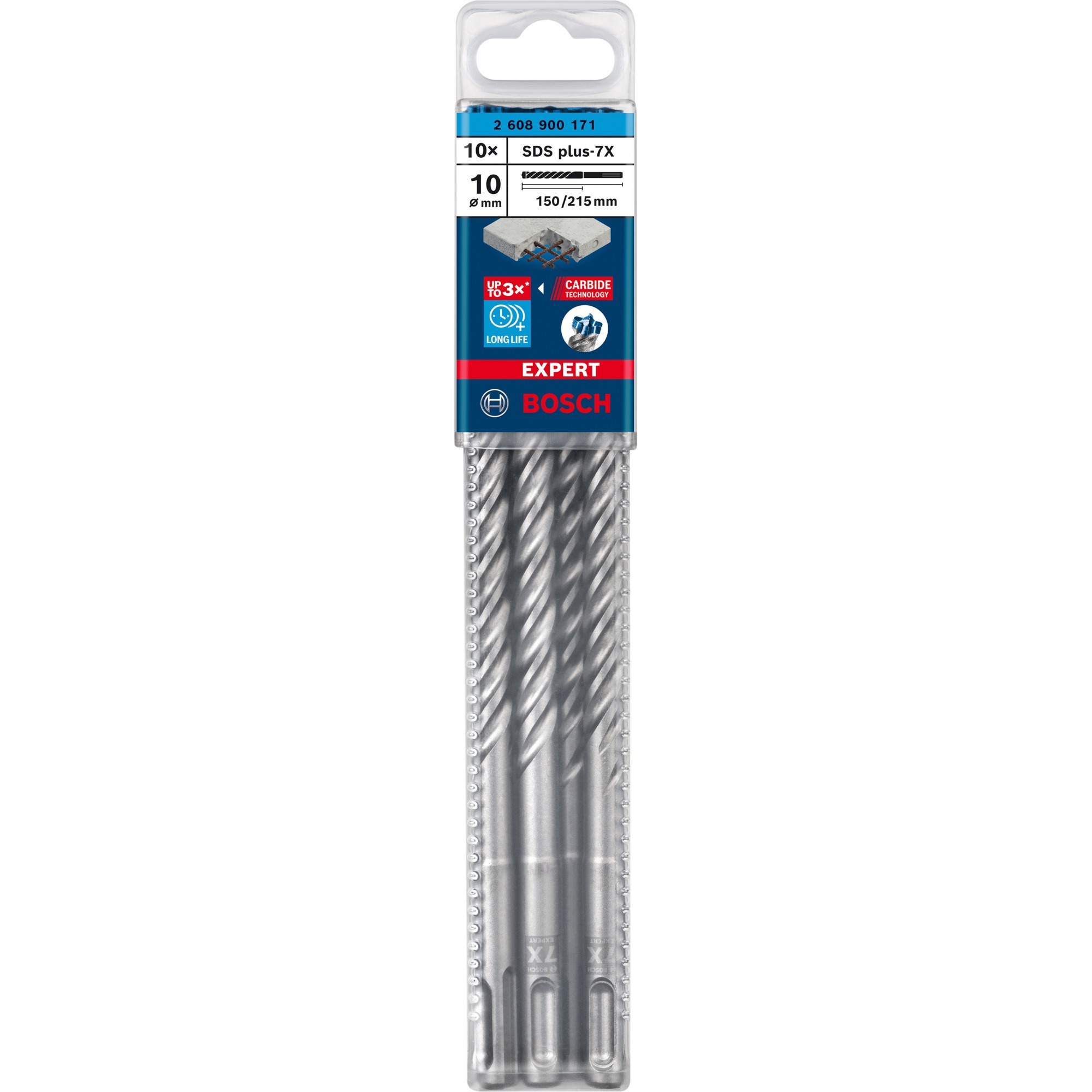 EXPERT Hammerbohrer SDS-plus-7X, Ø 10mm, 10 Stück