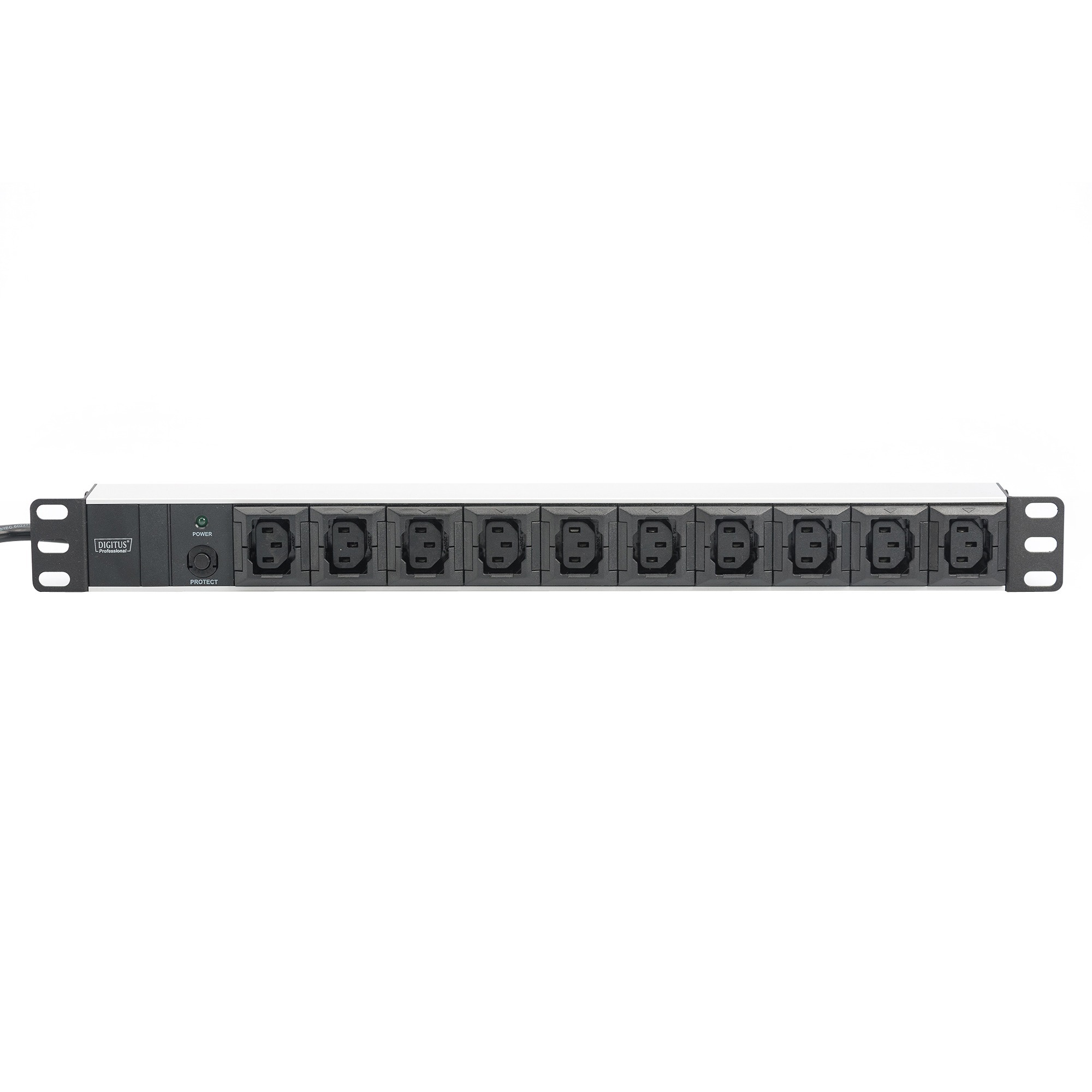 19" Steckdosenleiste C13 mit Aluminiumprofil, 10-fach, 1HE