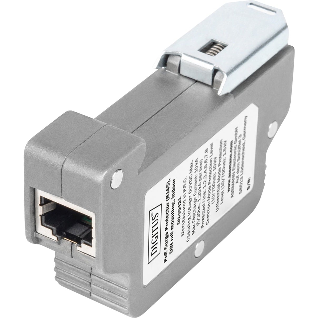 PoE Überspannungsschutz (RJ-45), DIN-Schienenmontage