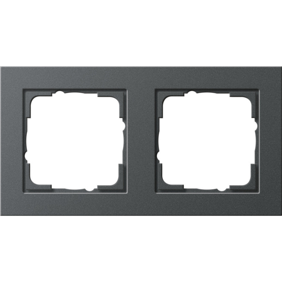 Abdeckrahmen 2-fach E2 System 55 anthrazit Kunststoff Thermoplast IP20