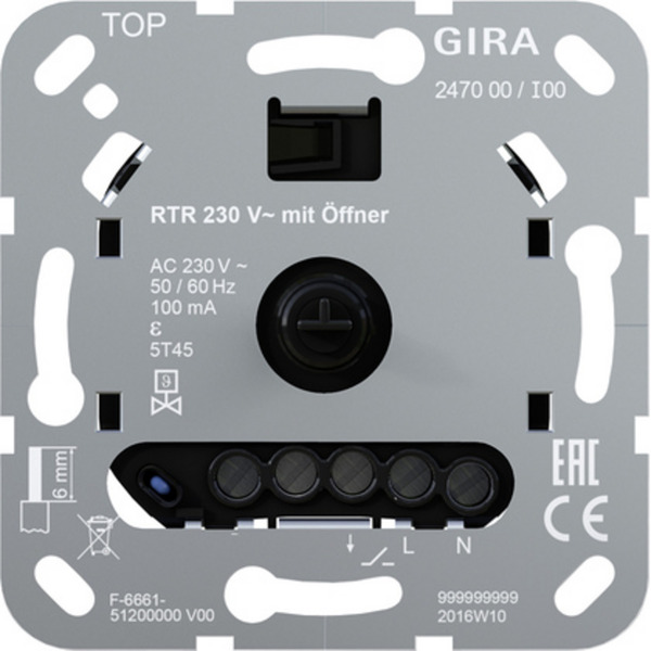 Raumtemperaturregler 230 Volt Wechselstrom Öffner Einsatz Typ 247000, Heizungsthermostat