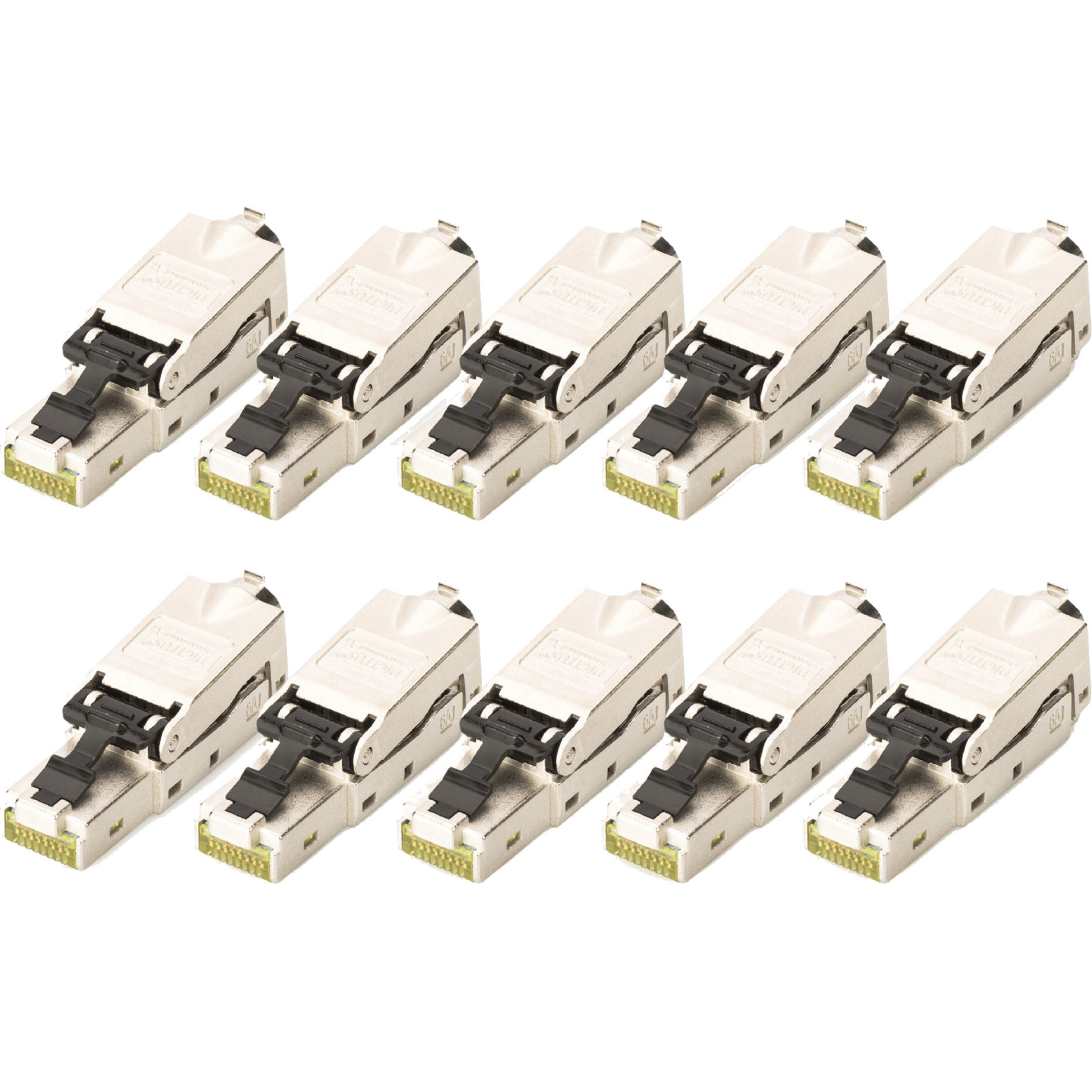 CAT.6a Feldstecker STP Staubkappe/Knickschutz, 10 Stück