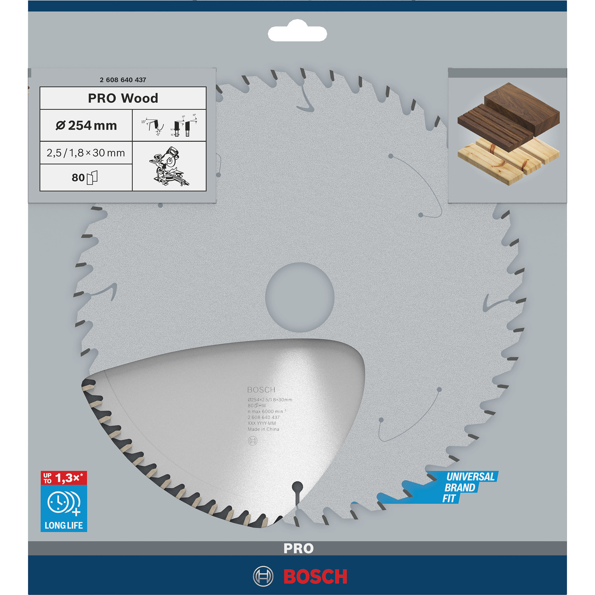 PRO Wood Kreissägeblatt, Ø 254mm, 80Z