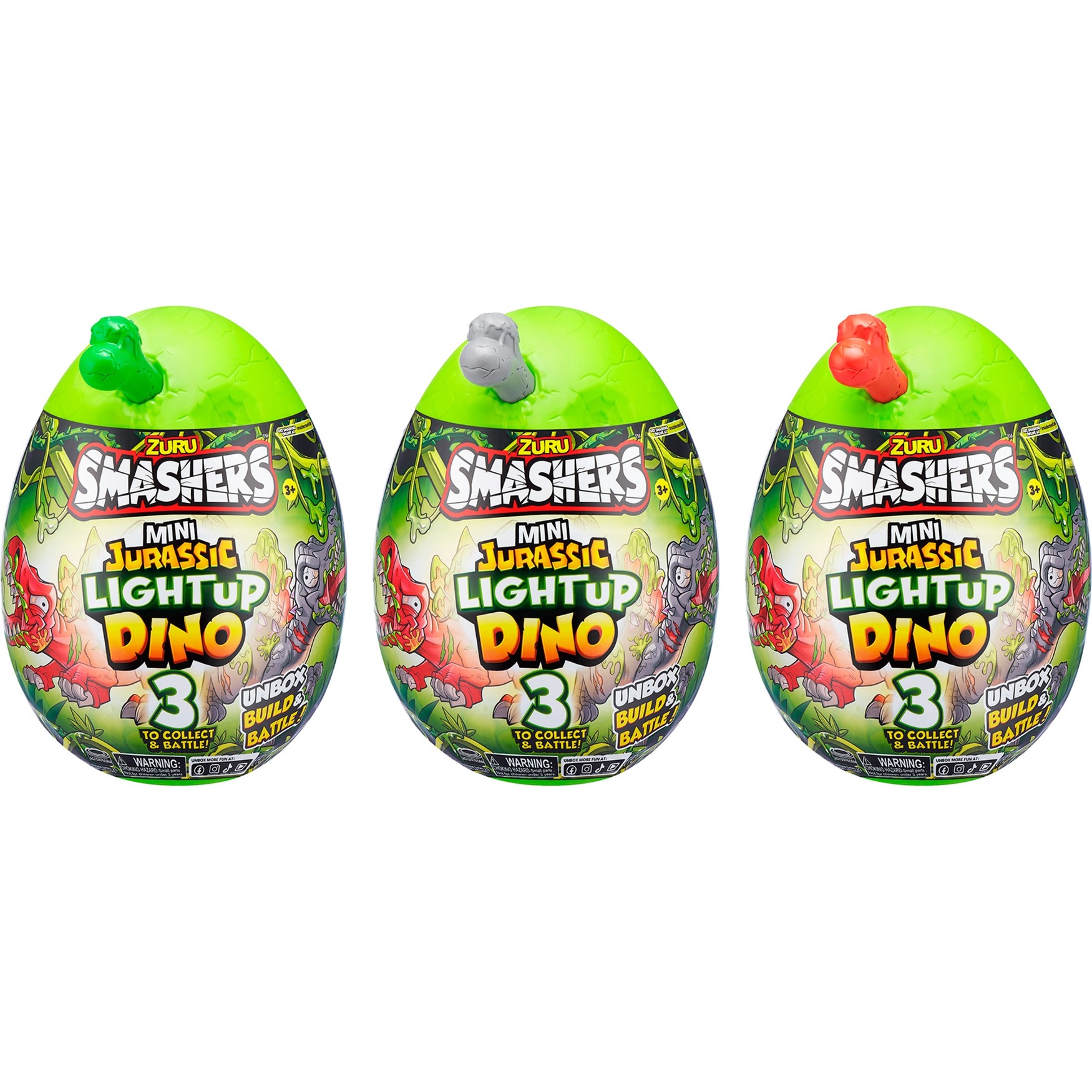 ZURU Smashers – Jurassic Light Up Dino Ei Mini Serie 1, Spielfigur | 04894680027732