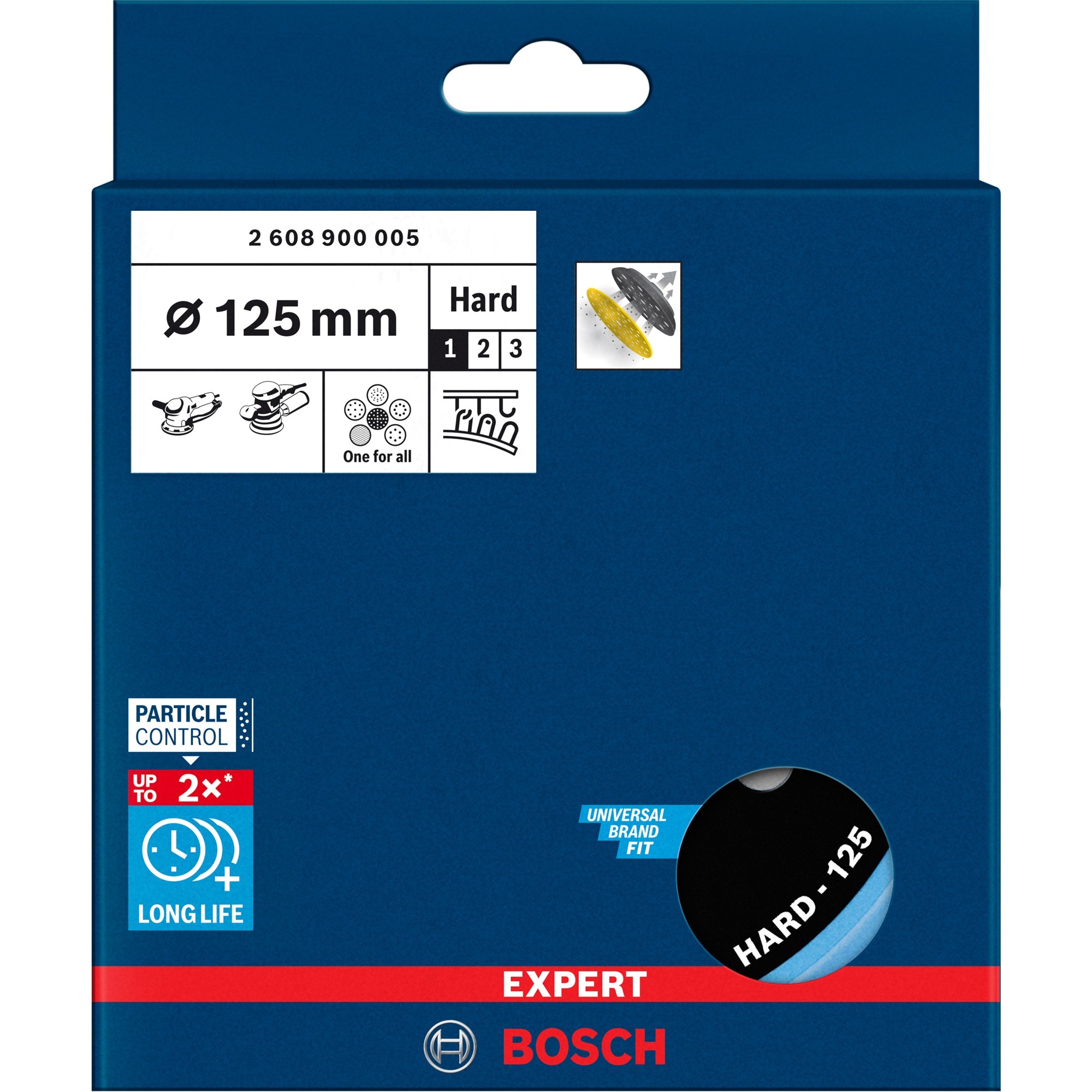 Expert Multiloch Universalstützteller, hart, Ø125mm, M8+5/16", Schleifteller