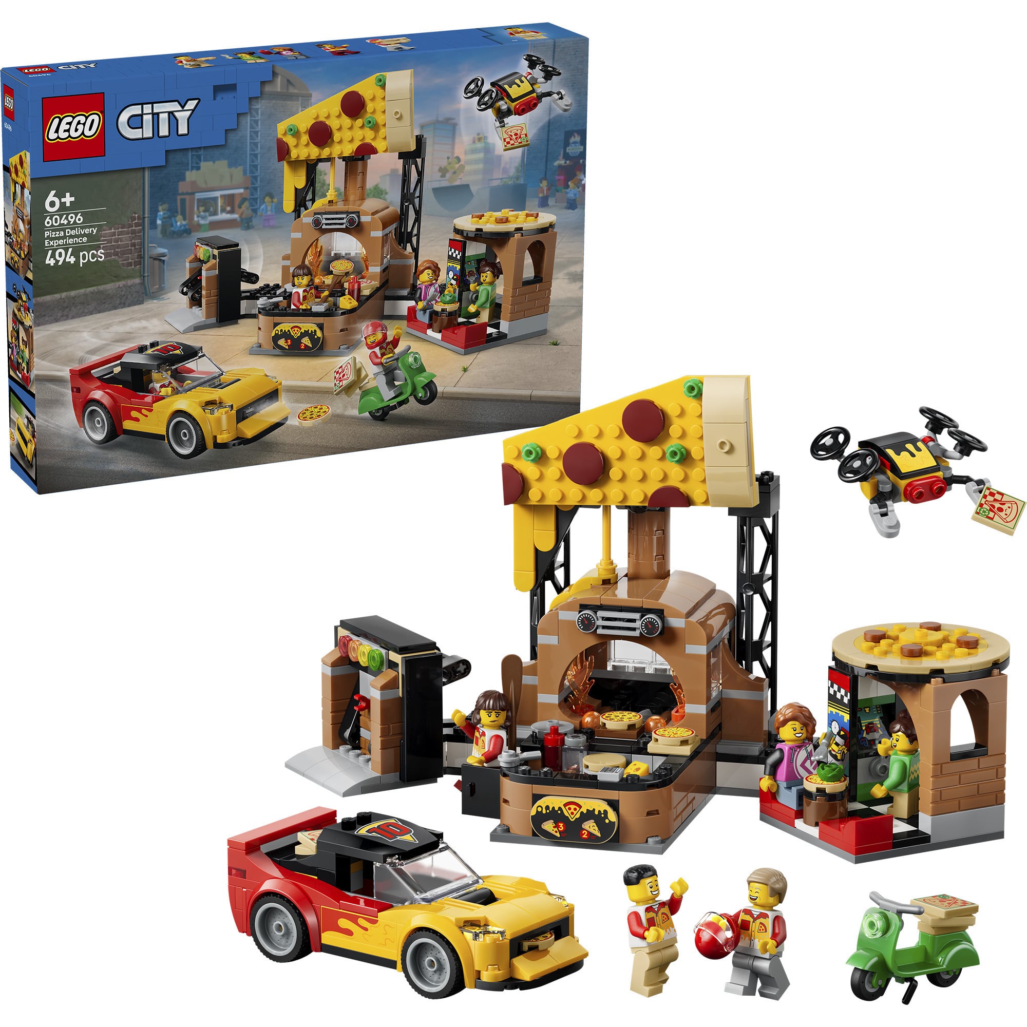 60496 City Pizza-Liefererlebnis mit Fahrzeugen, Konstruktionsspielzeug