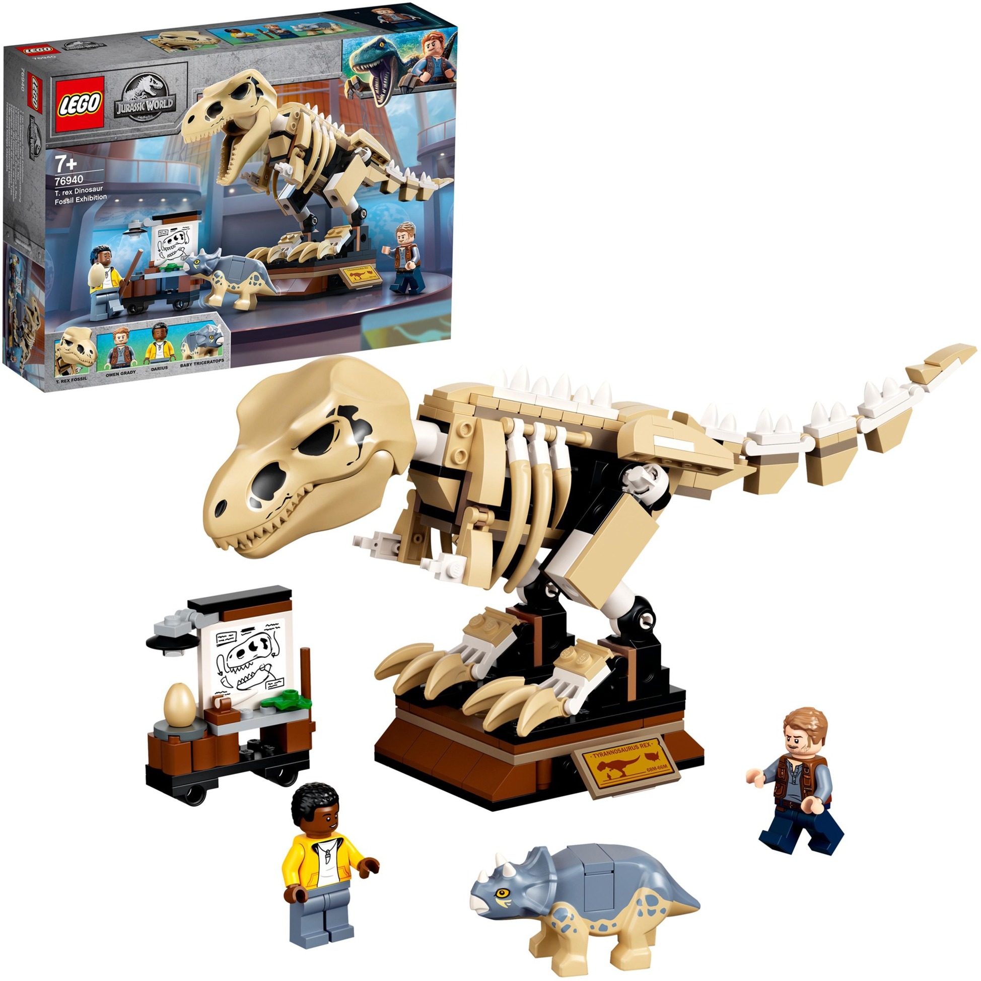 76940 Jurassic World T. Rex-Skelett in der Fossilienausstellung, Konstruktionsspielzeug