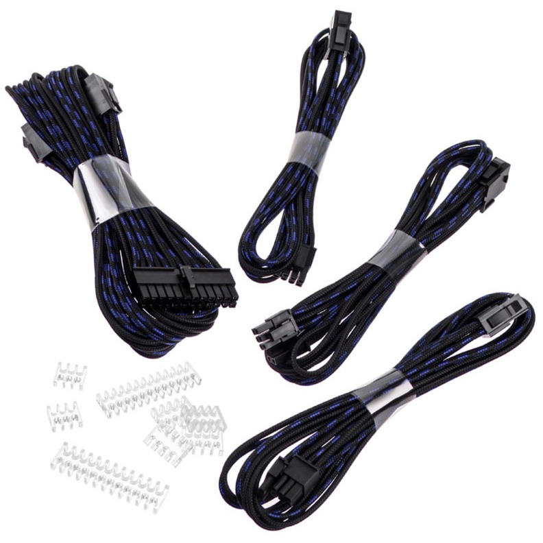 Phanteks Verlängerungskabel-Set S-Muster Black/Blue, 4-teilig | 00886523500698 Phanteks Verlängerungskabel-Set S-Muster Black/Blue, 4-teilig | 00886523500698
