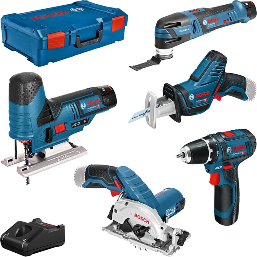 5-teiliges 12Volt-Werkzeug-Set, GSR + GOP + GKS + GSA + GST
