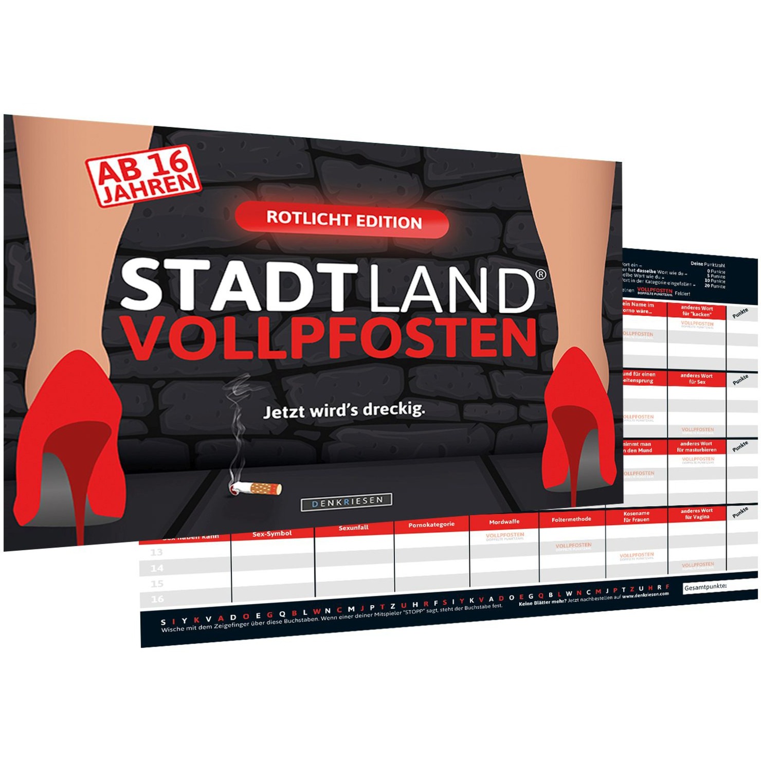 Stadt Land Vollpfosten - Rotlicht Edition, Partyspiel