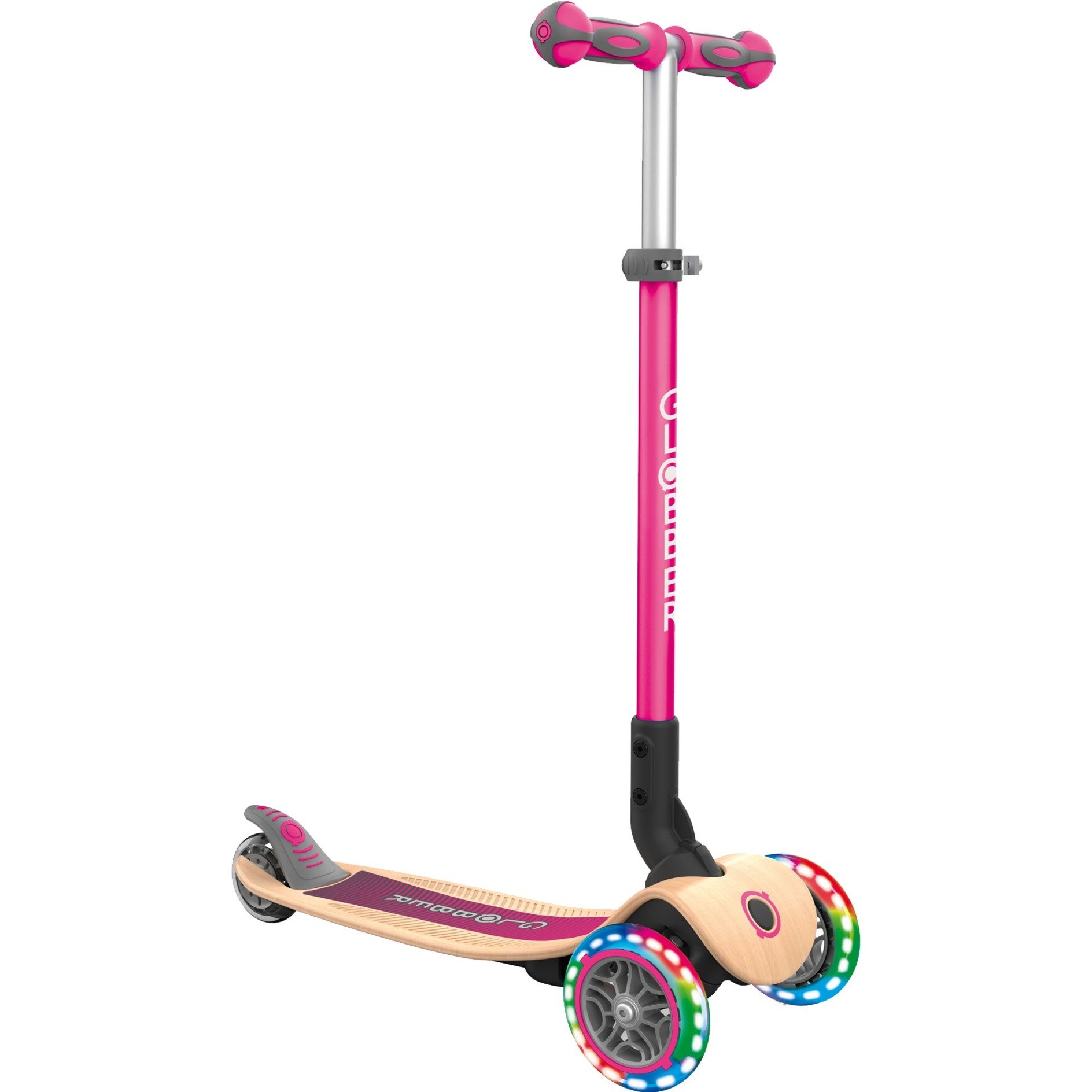 GLOBBER Primo Wood mit Leuchtrollen, Scooter | 04895224401179