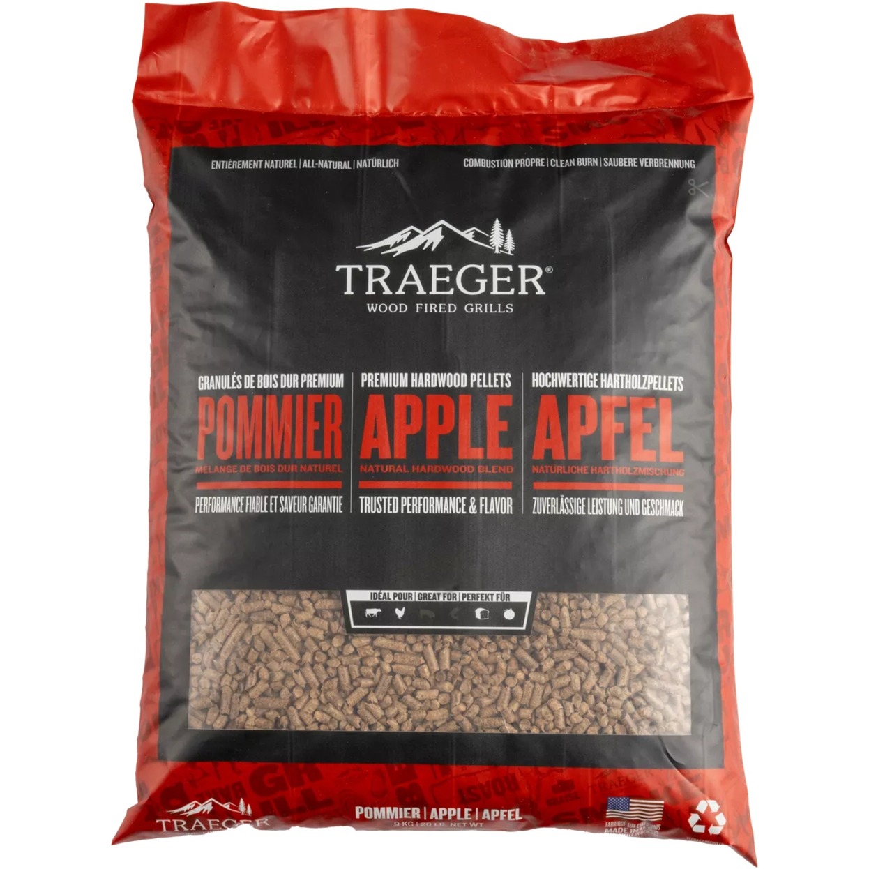 Hartholz Pellets APFEL, 9kg, Brennstoff