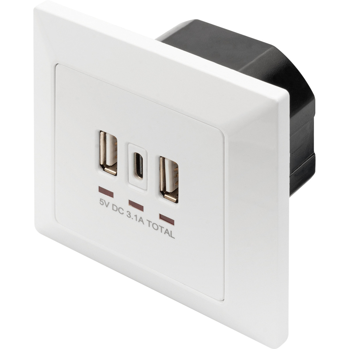 Steckdose Unterputz, mit USB A und USB-C Ports