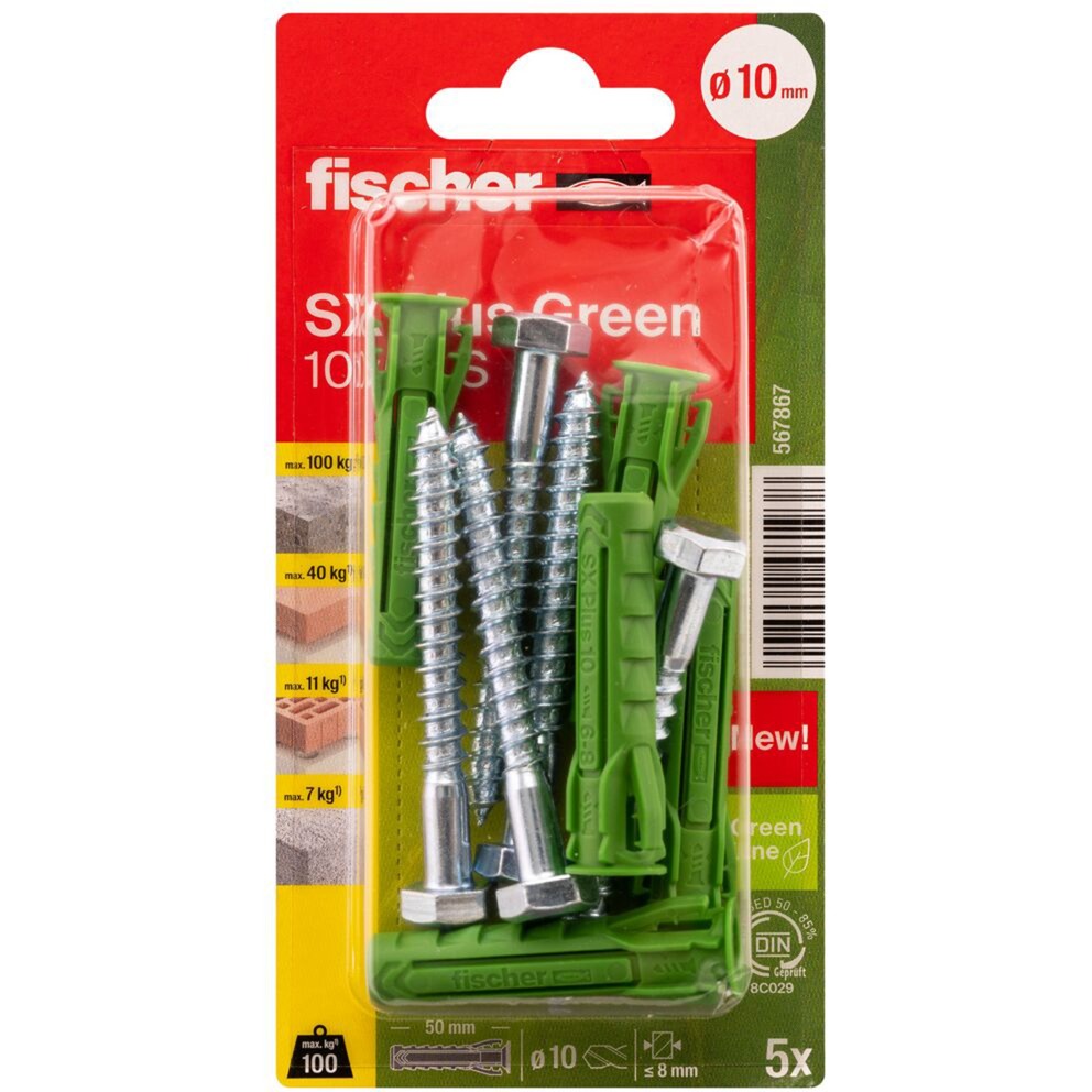 Dübel SX Plus Green 10x50 S K