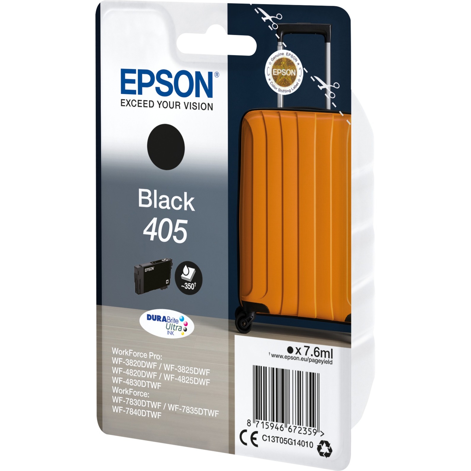 Epson Druckerpatrone 405 / T05G1 C13T05G14010 (kompatibel zu Epson 405 / T05G1), schwarz, ca. 350 Seiten 8715946672359 Epson