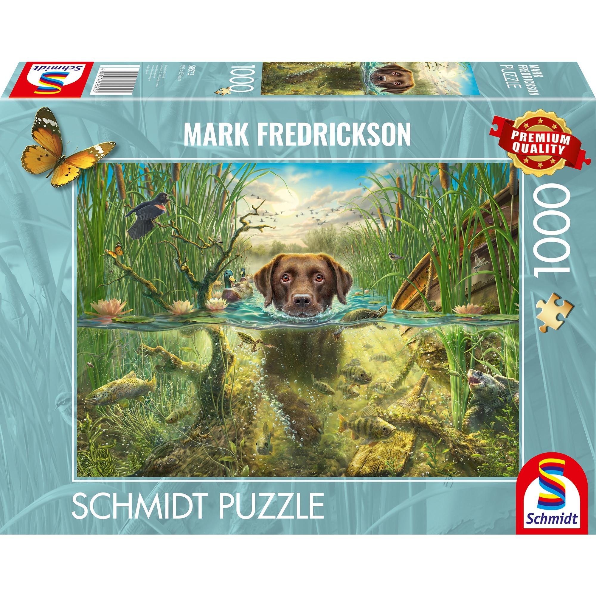 Mark Fredrickson: Hundeliebe - brauner Labrador im kühlen Nass, Puzzle