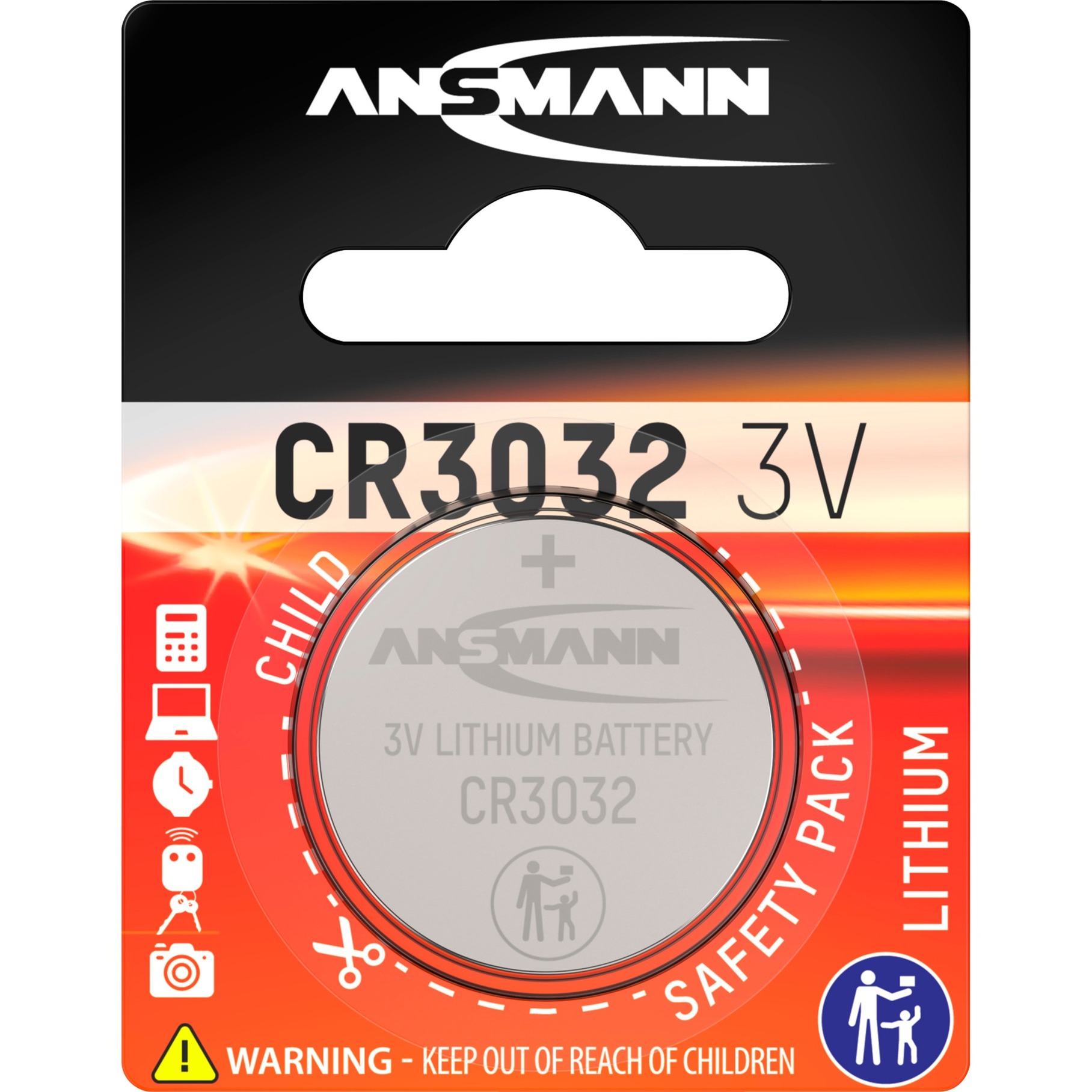 Lithium Knopfzelle CR3032, Batterie