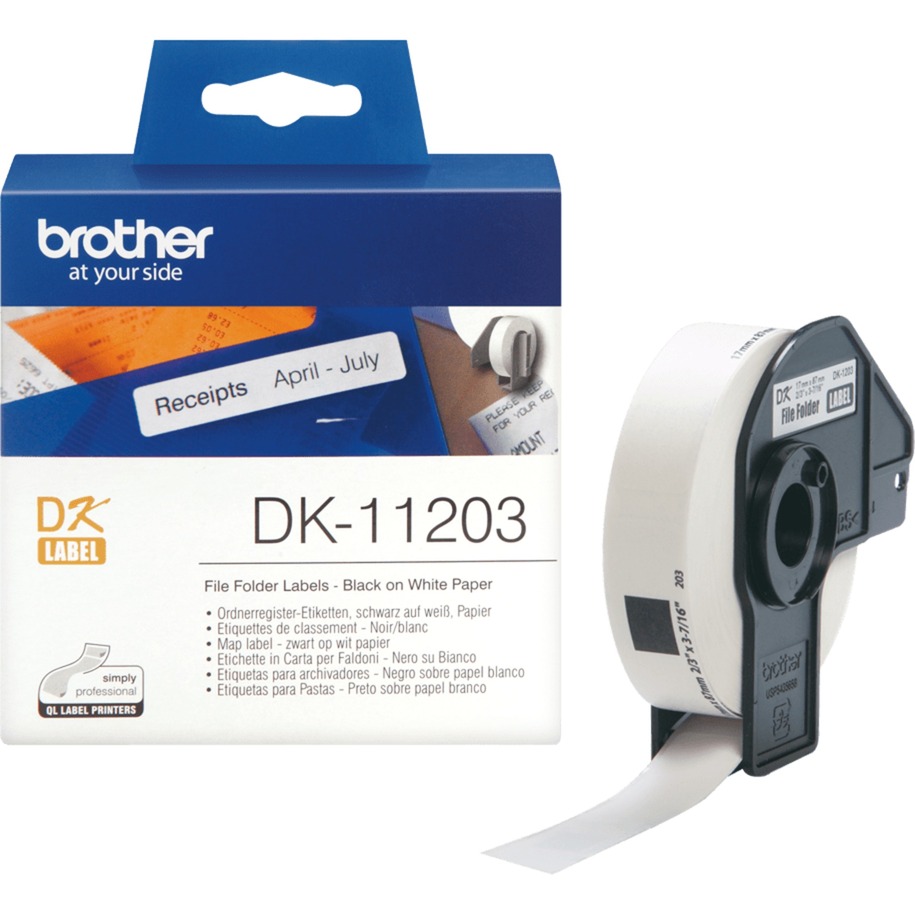 Einzeletiketten schwarz auf weiß DK-11203, Schriftband