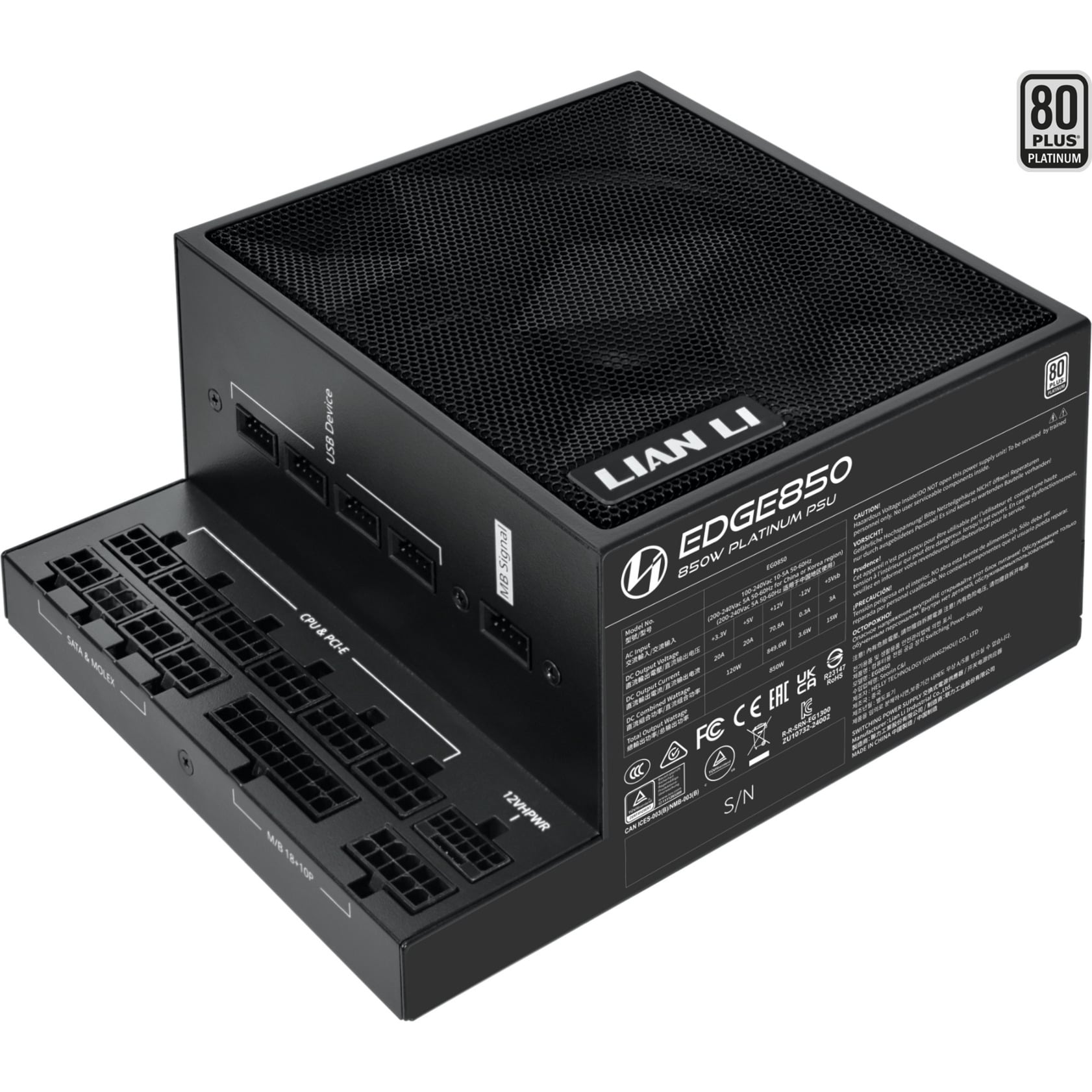 EDGE EG0850 850W Black, PC-Netzteil
