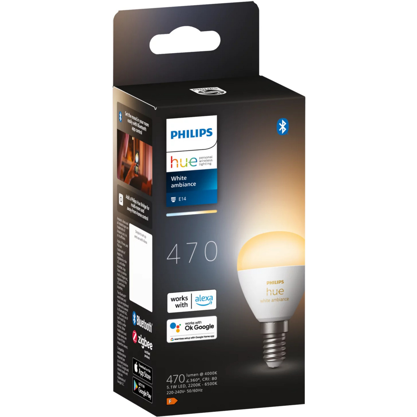 White Ambiance E14 - Smarte Lampe Tropfenform - 470, LED-Lampe