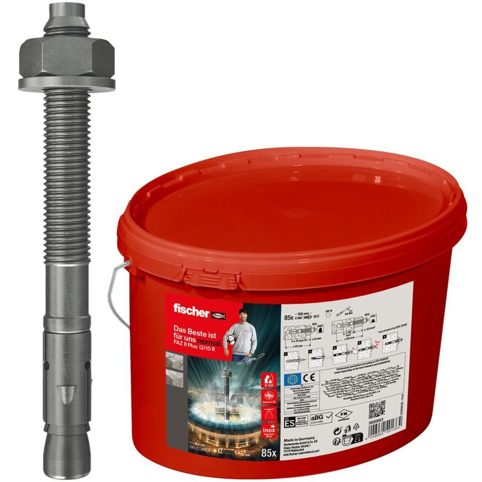 Bolzenanker FAZ II Plus 12/10 R im Eimer, Dübel